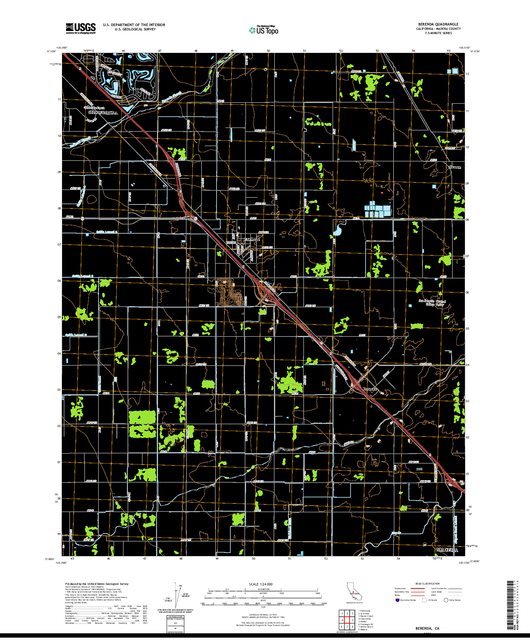 US TOPO 7.5-MINUTE MAP FOR BERENDA, CA