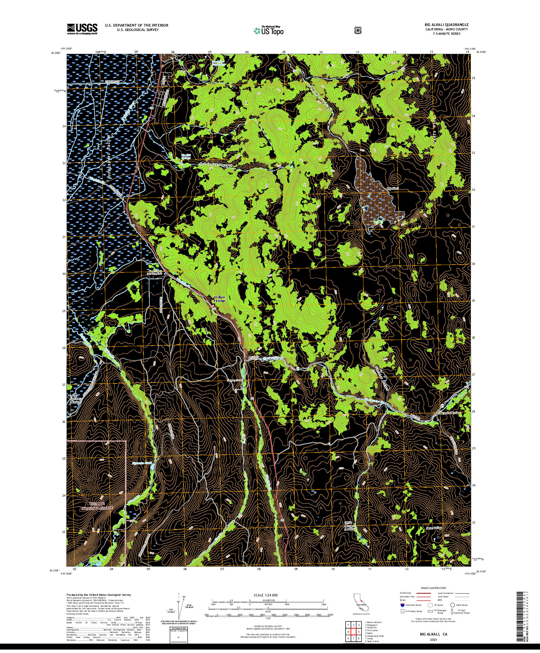 US TOPO 7.5-MINUTE MAP FOR BIG ALKALI, CA