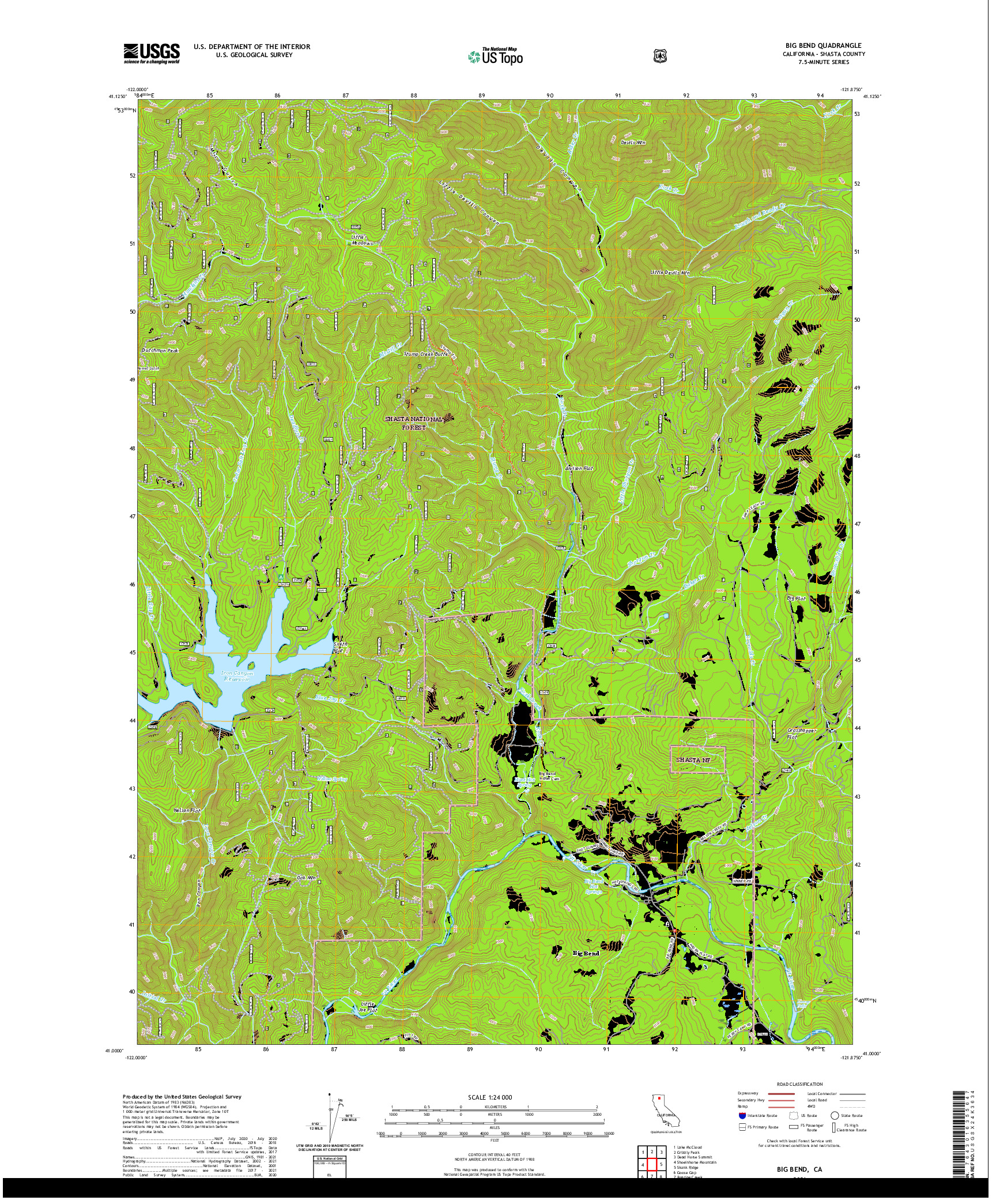 US TOPO 7.5-MINUTE MAP FOR BIG BEND, CA