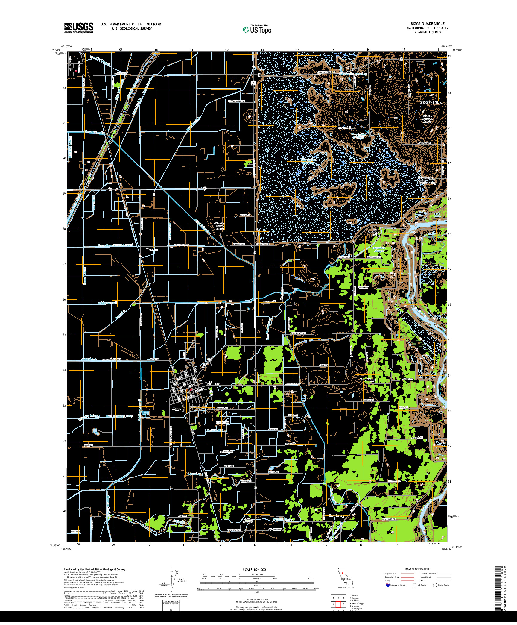 US TOPO 7.5-MINUTE MAP FOR BIGGS, CA