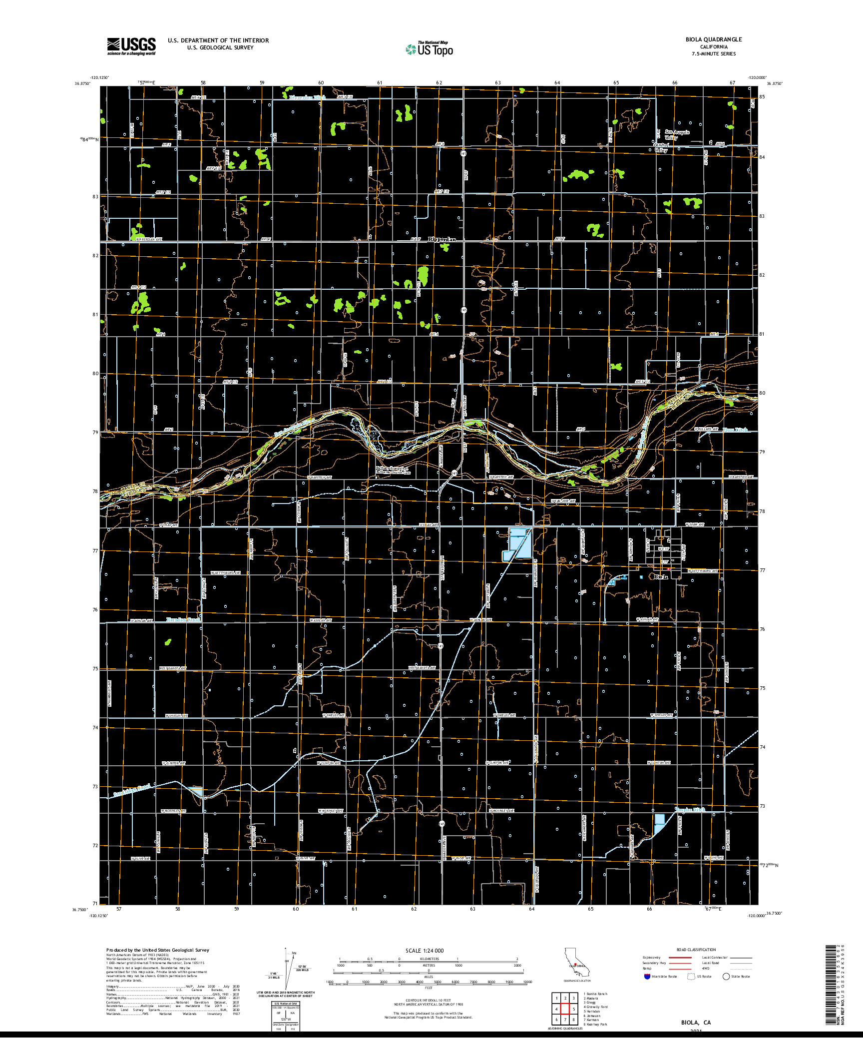 US TOPO 7.5-MINUTE MAP FOR BIOLA, CA