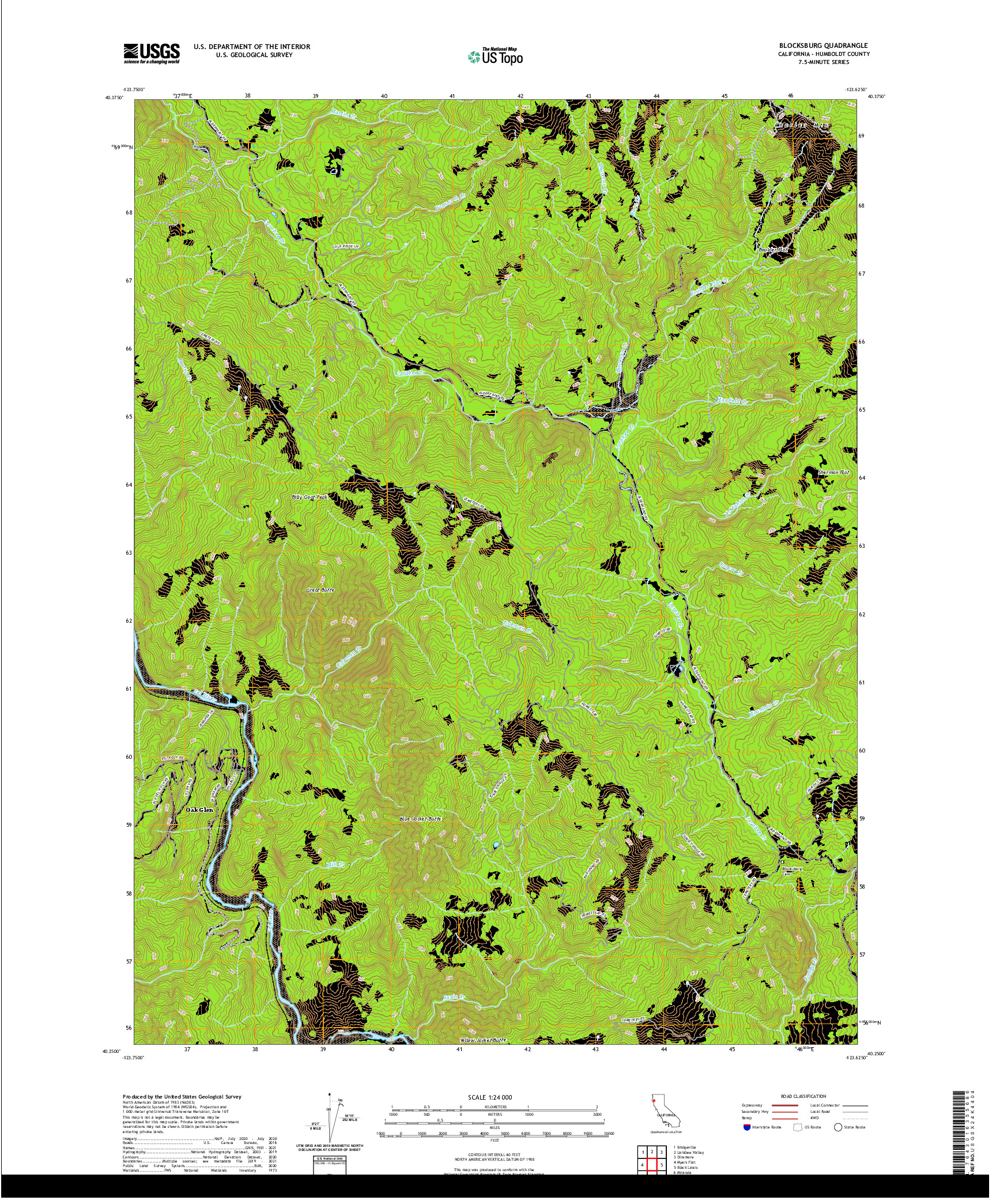 US TOPO 7.5-MINUTE MAP FOR BLOCKSBURG, CA