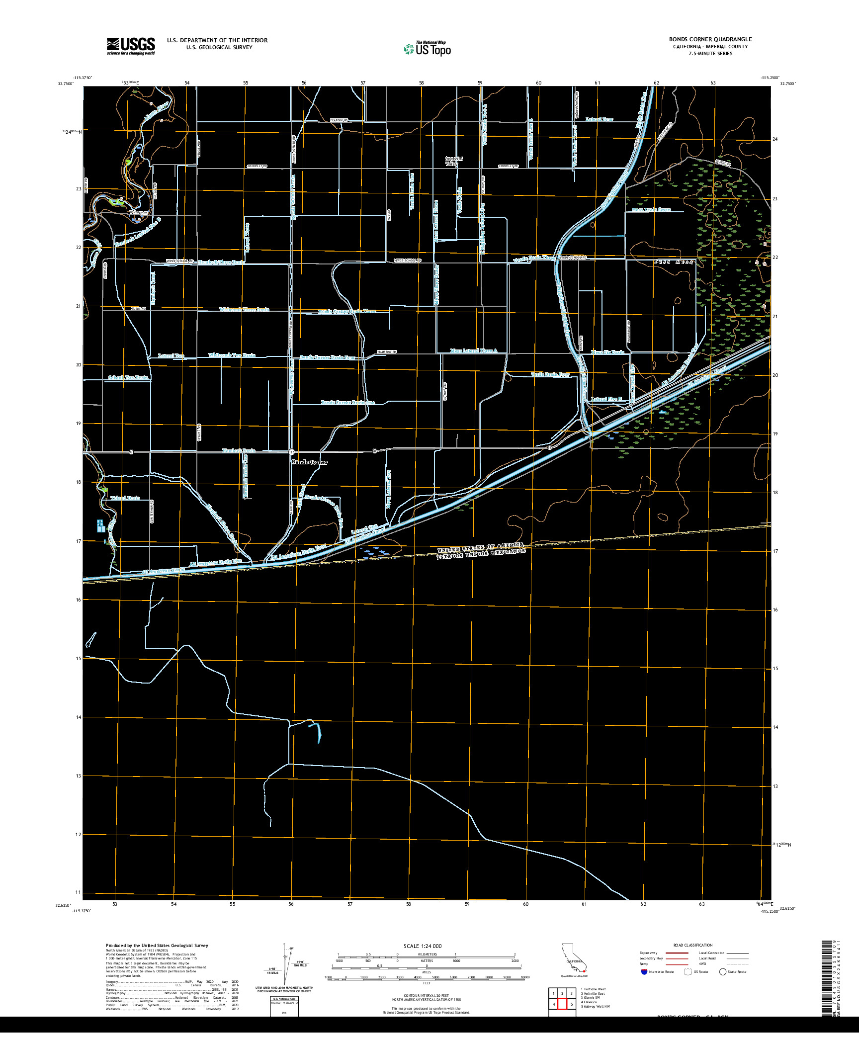 US TOPO 7.5-MINUTE MAP FOR BONDS CORNER, CA,BCN