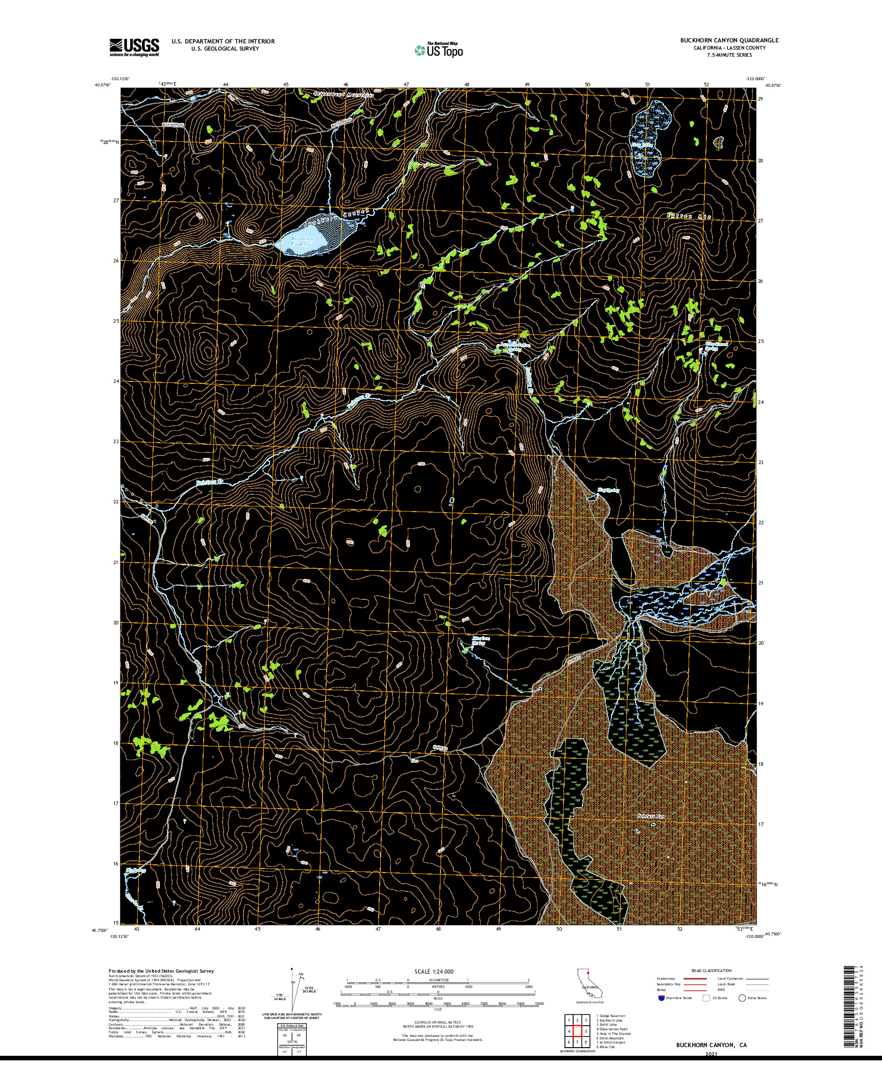 US TOPO 7.5-MINUTE MAP FOR BUCKHORN CANYON, CA