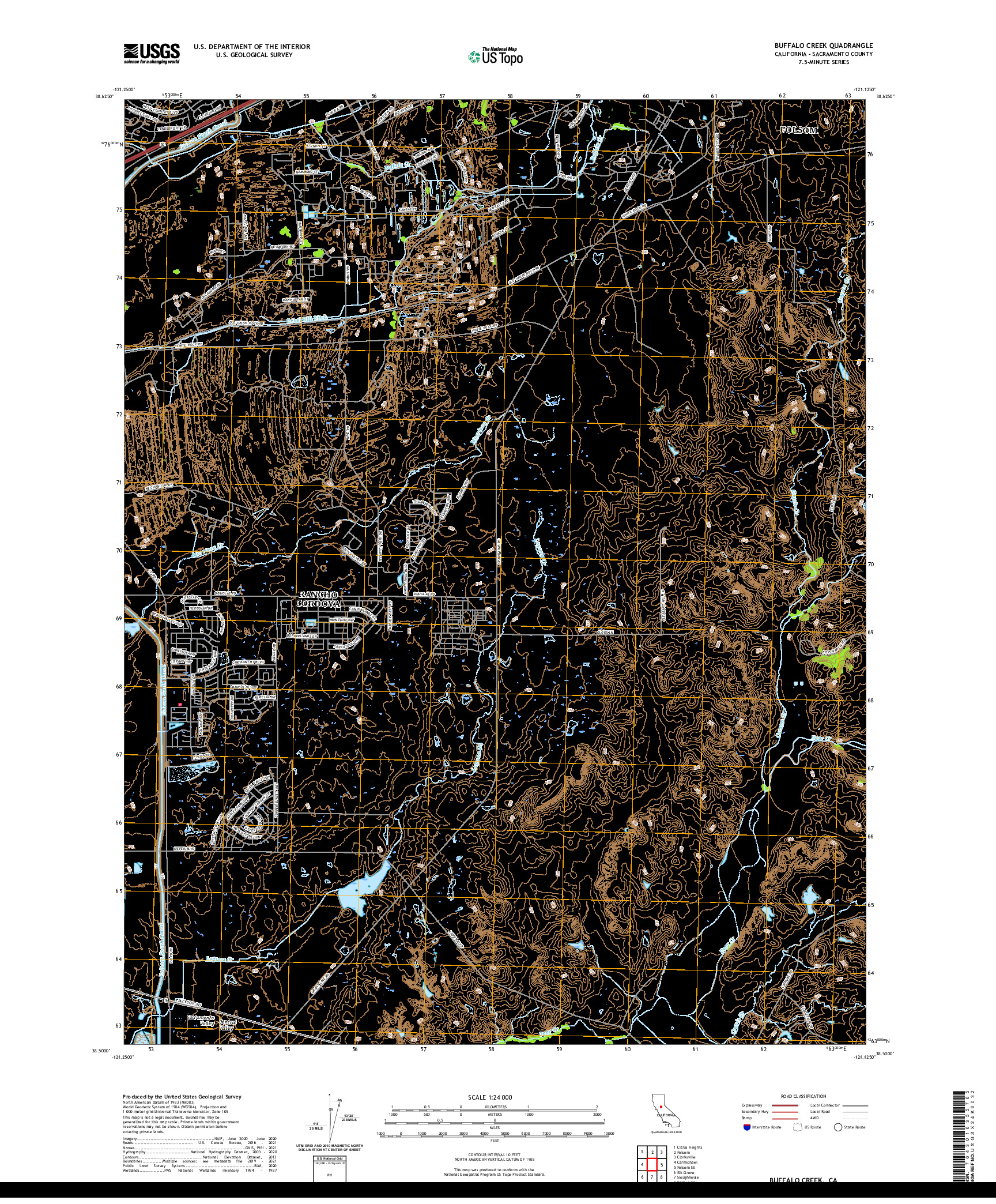 US TOPO 7.5-MINUTE MAP FOR BUFFALO CREEK, CA