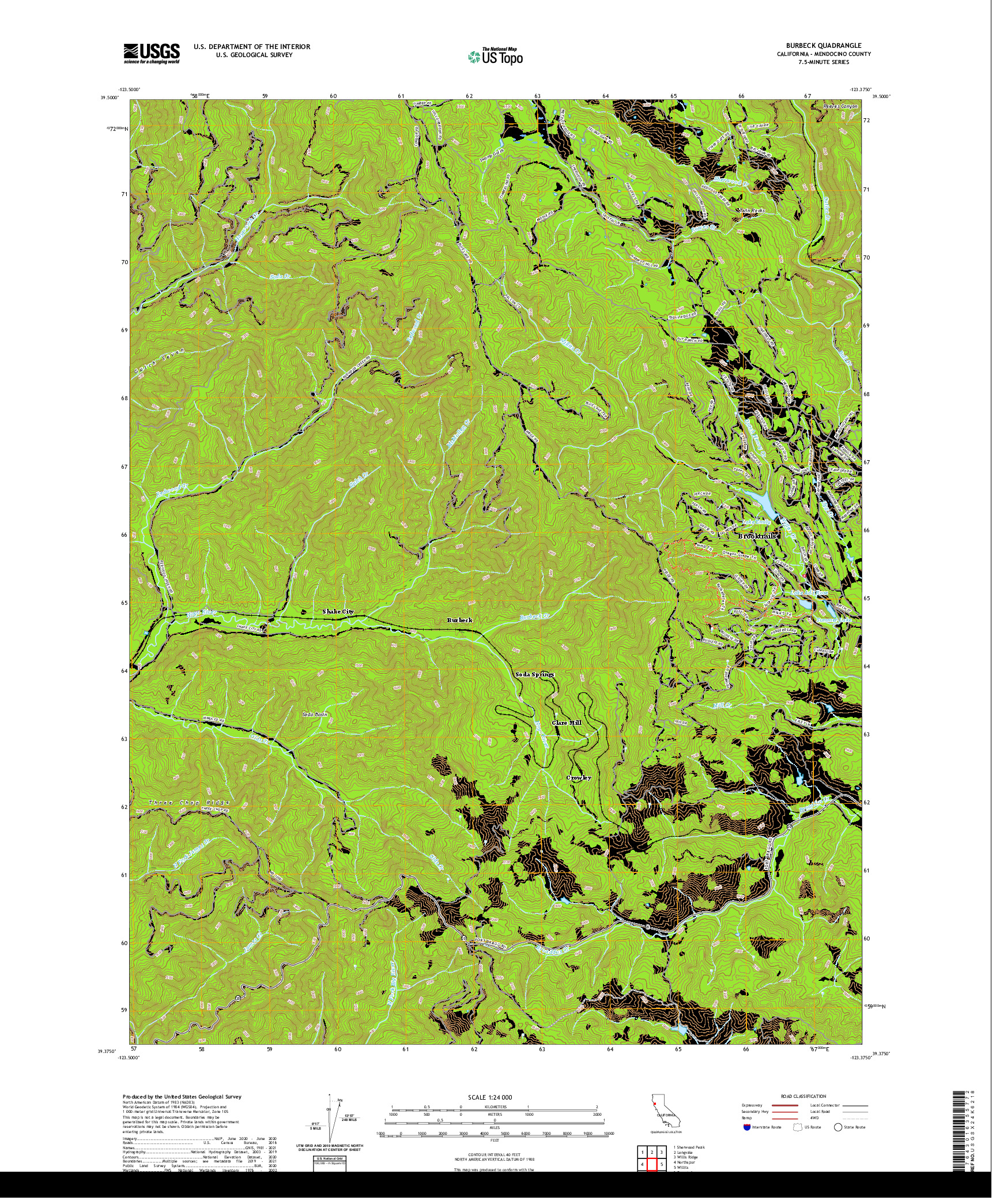 US TOPO 7.5-MINUTE MAP FOR BURBECK, CA