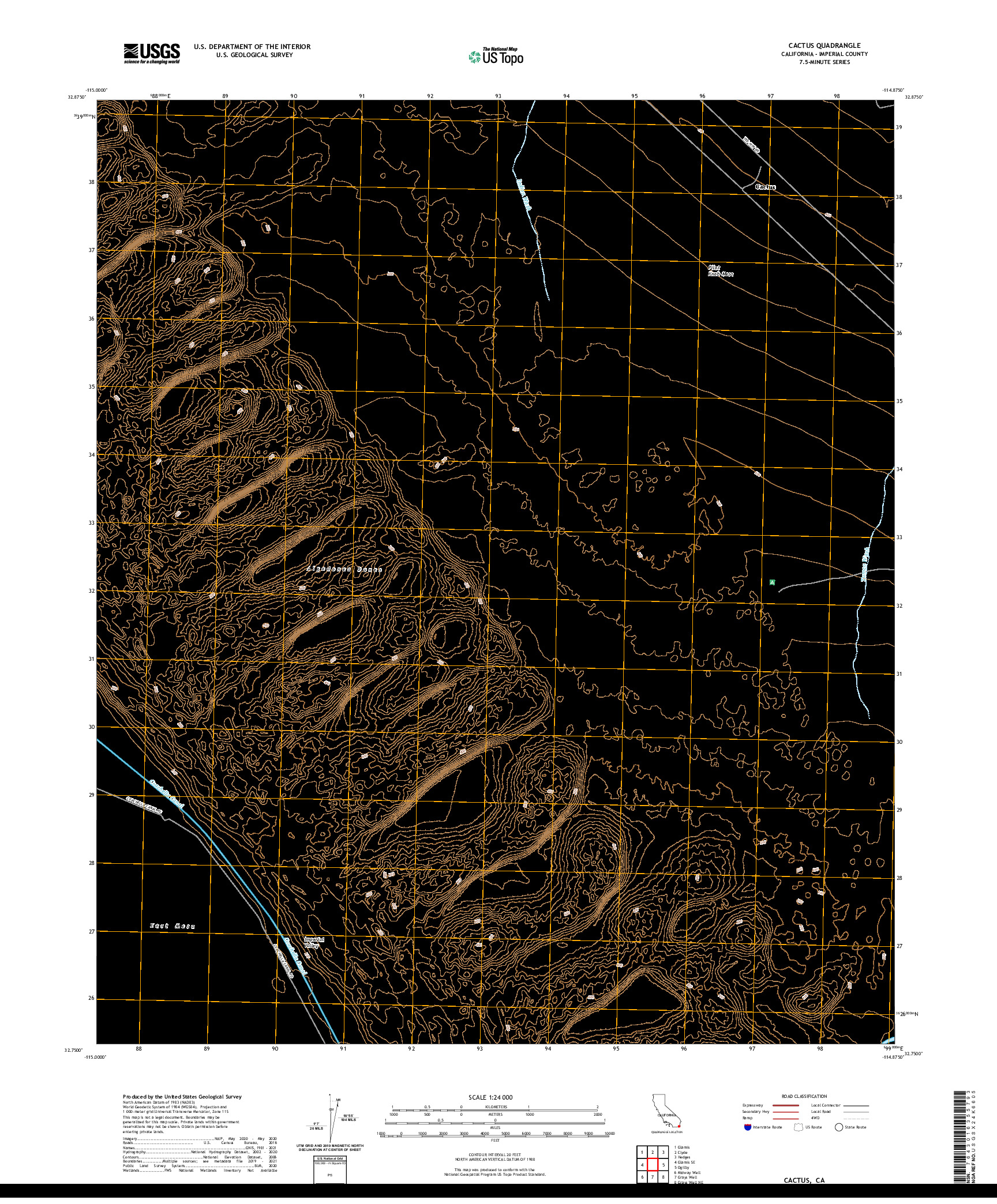 US TOPO 7.5-MINUTE MAP FOR CACTUS, CA