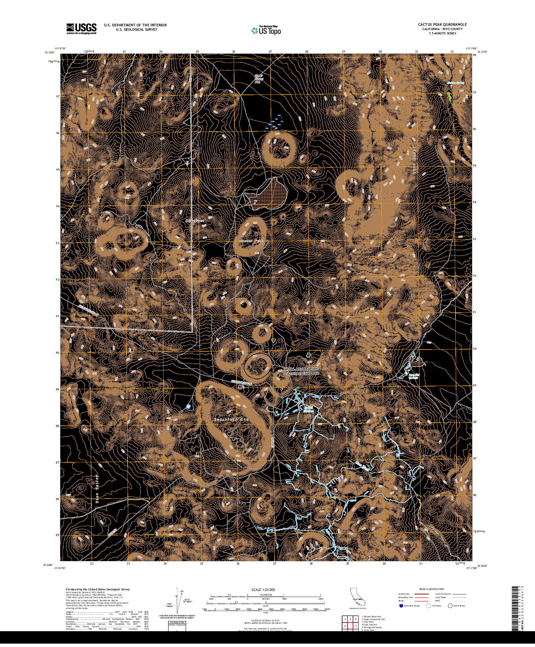 US TOPO 7.5-MINUTE MAP FOR CACTUS PEAK, CA