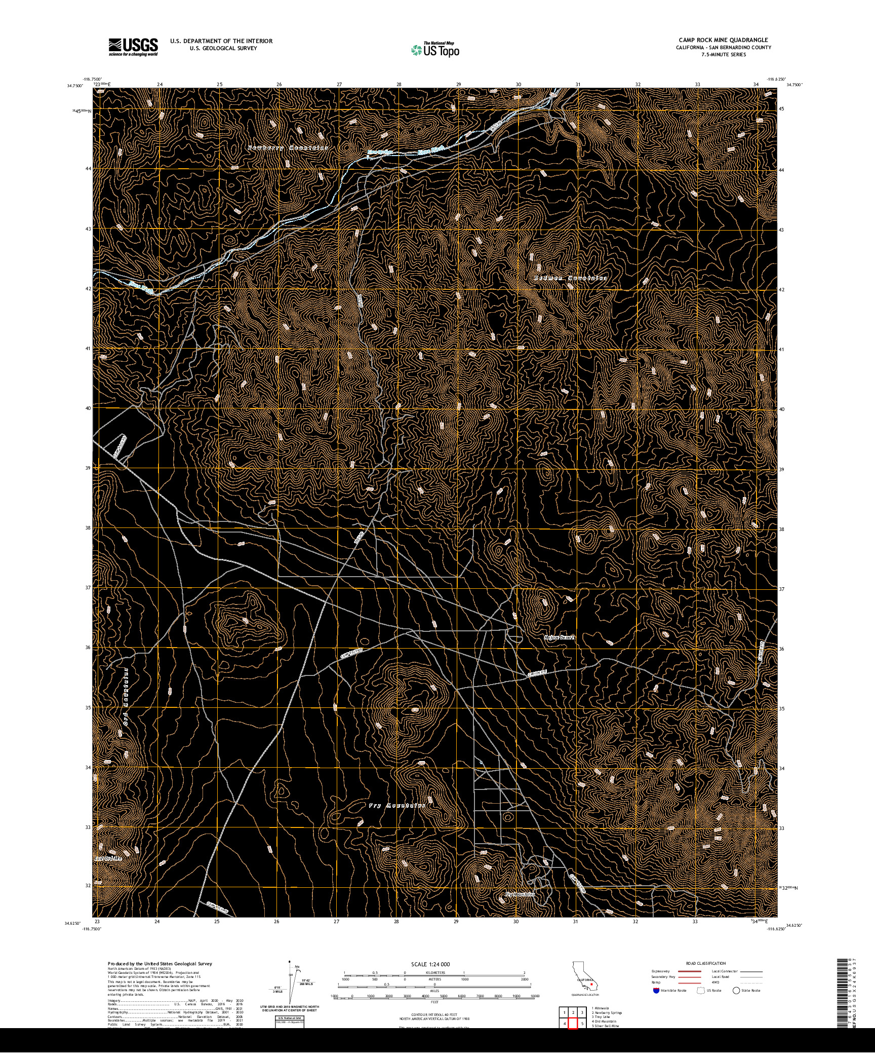 US TOPO 7.5-MINUTE MAP FOR CAMP ROCK MINE, CA