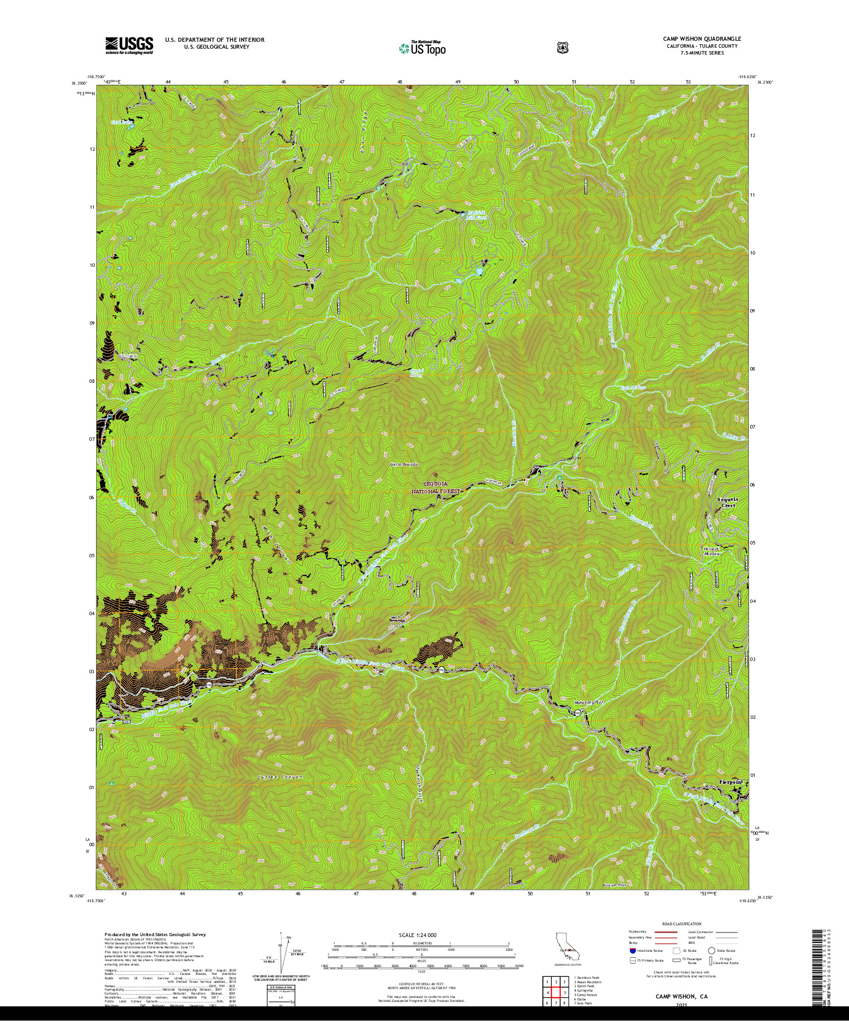 US TOPO 7.5-MINUTE MAP FOR CAMP WISHON, CA