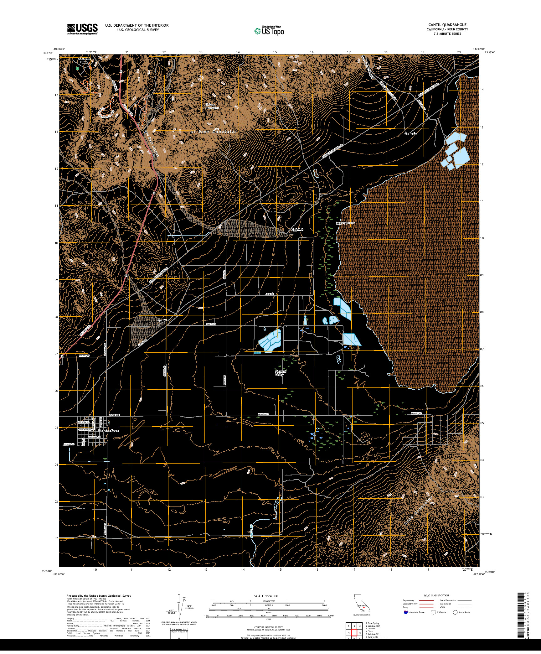 US TOPO 7.5-MINUTE MAP FOR CANTIL, CA