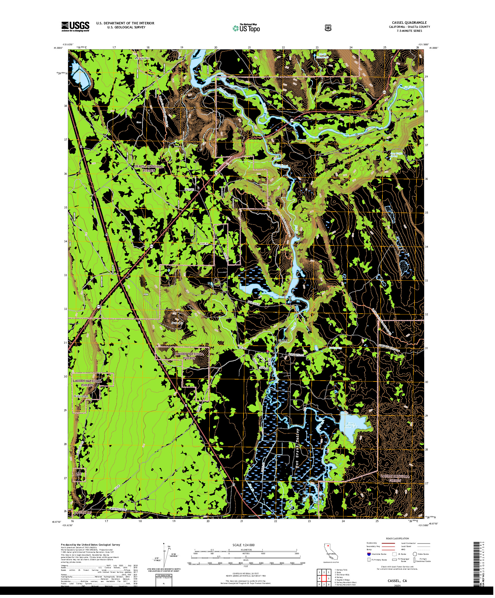 US TOPO 7.5-MINUTE MAP FOR CASSEL, CA