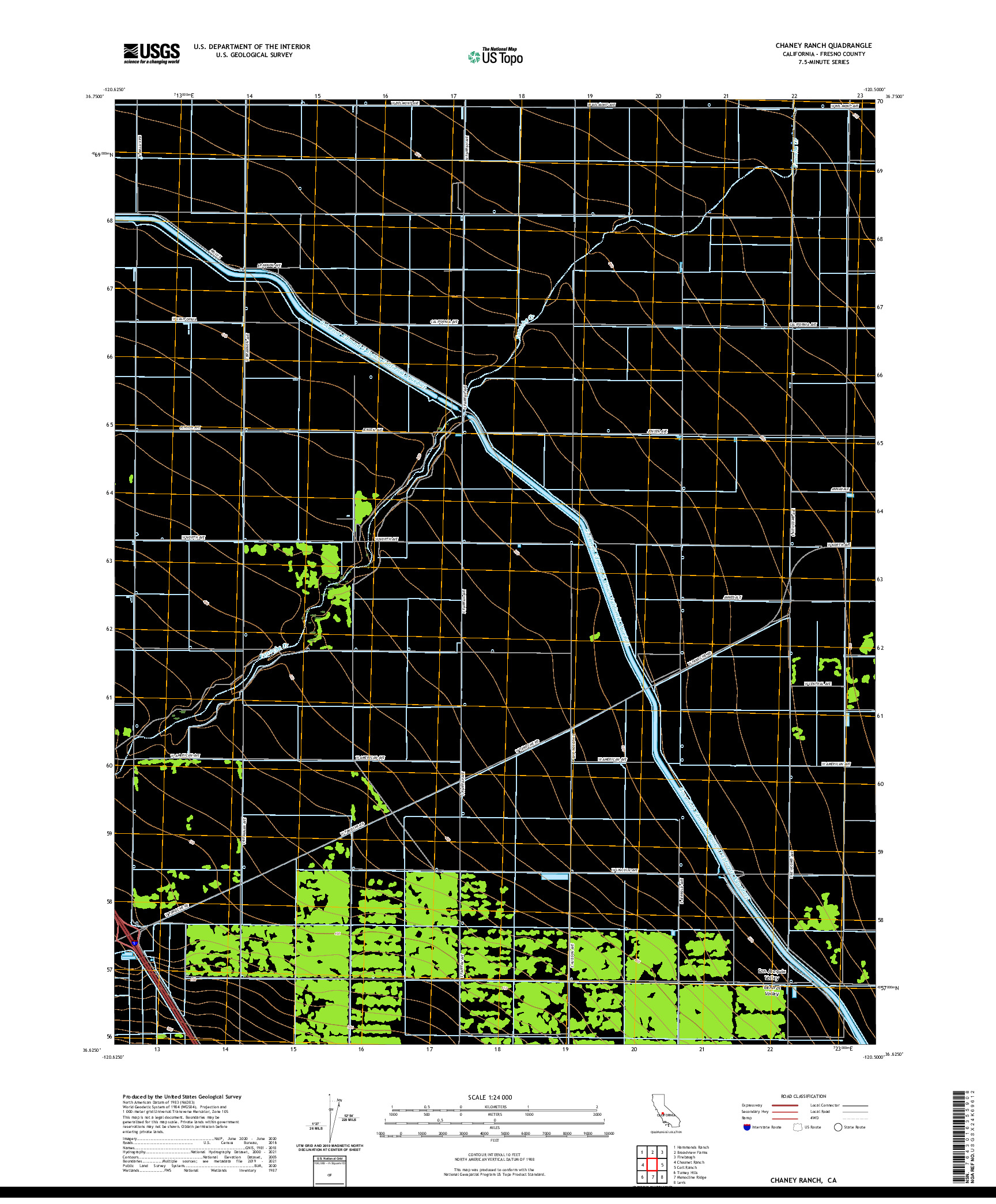 US TOPO 7.5-MINUTE MAP FOR CHANEY RANCH, CA