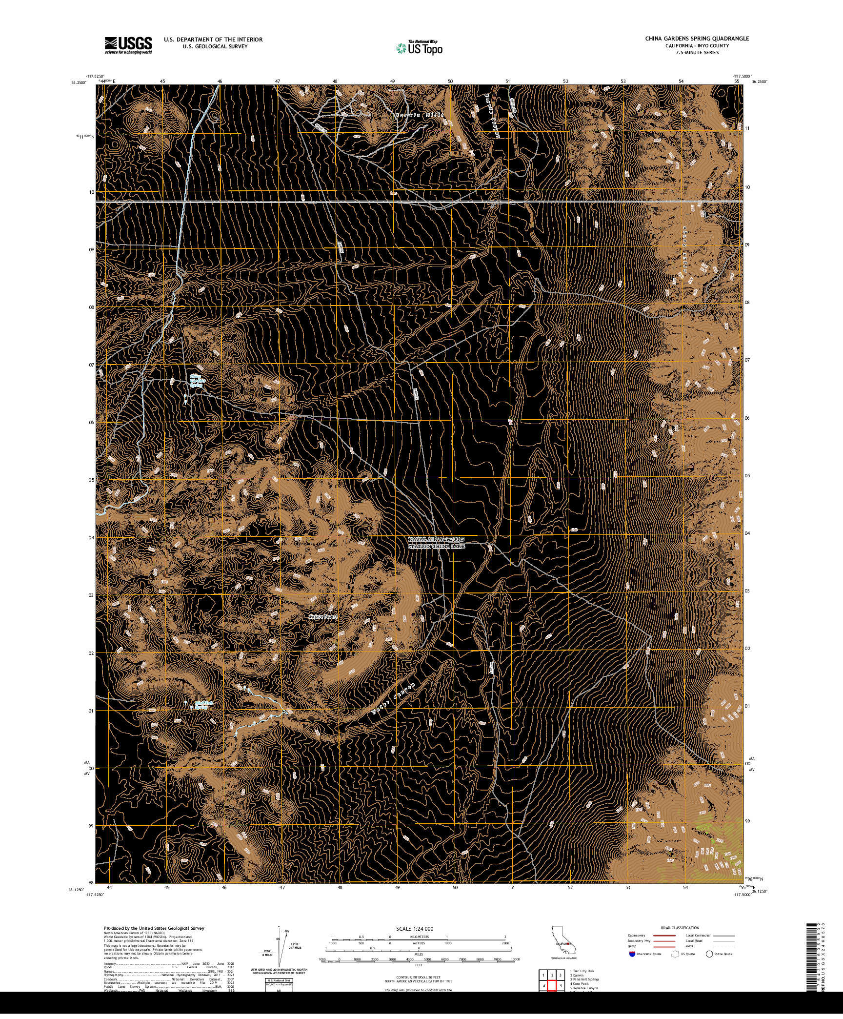 US TOPO 7.5-MINUTE MAP FOR CHINA GARDENS SPRING, CA