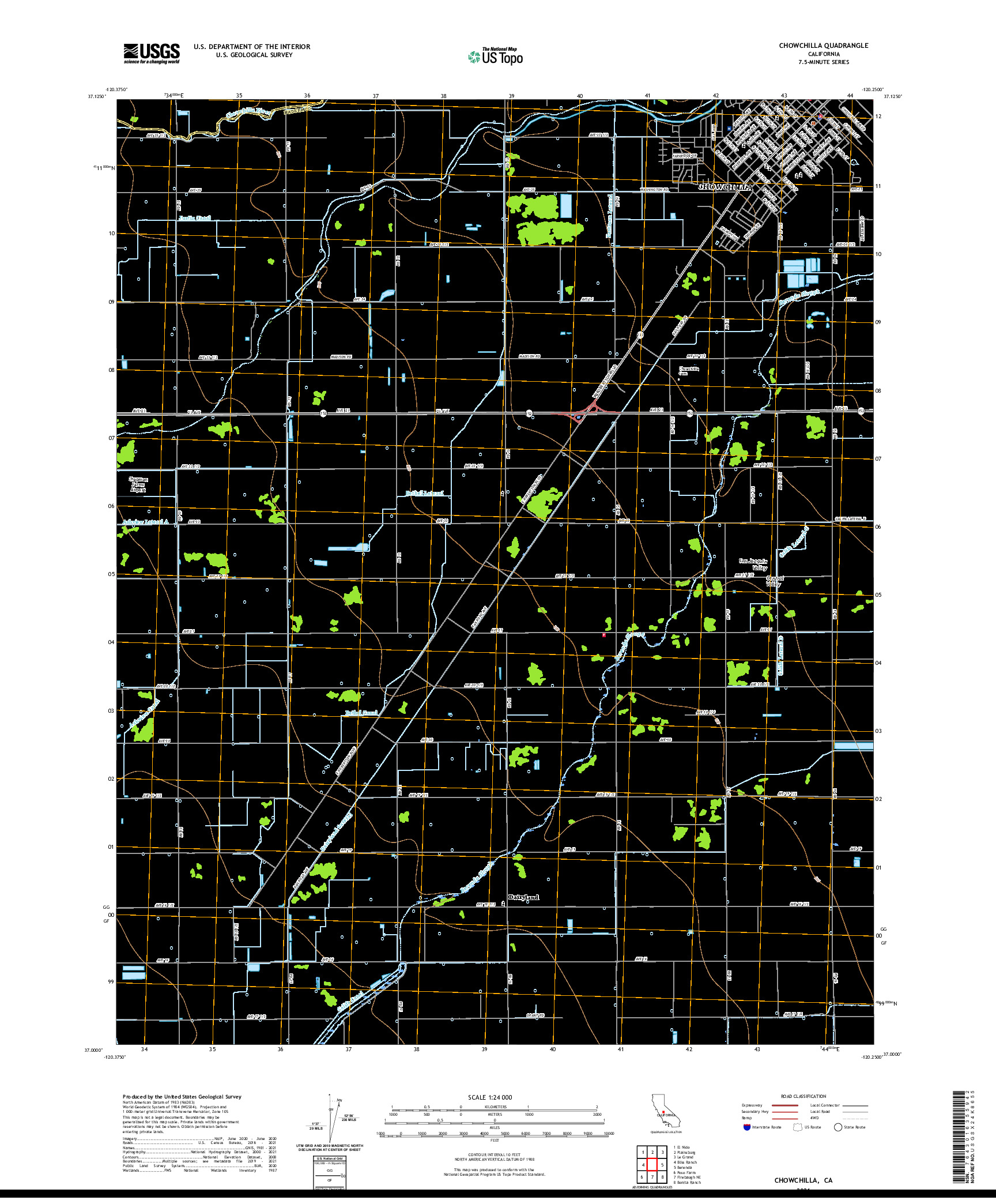 US TOPO 7.5-MINUTE MAP FOR CHOWCHILLA, CA