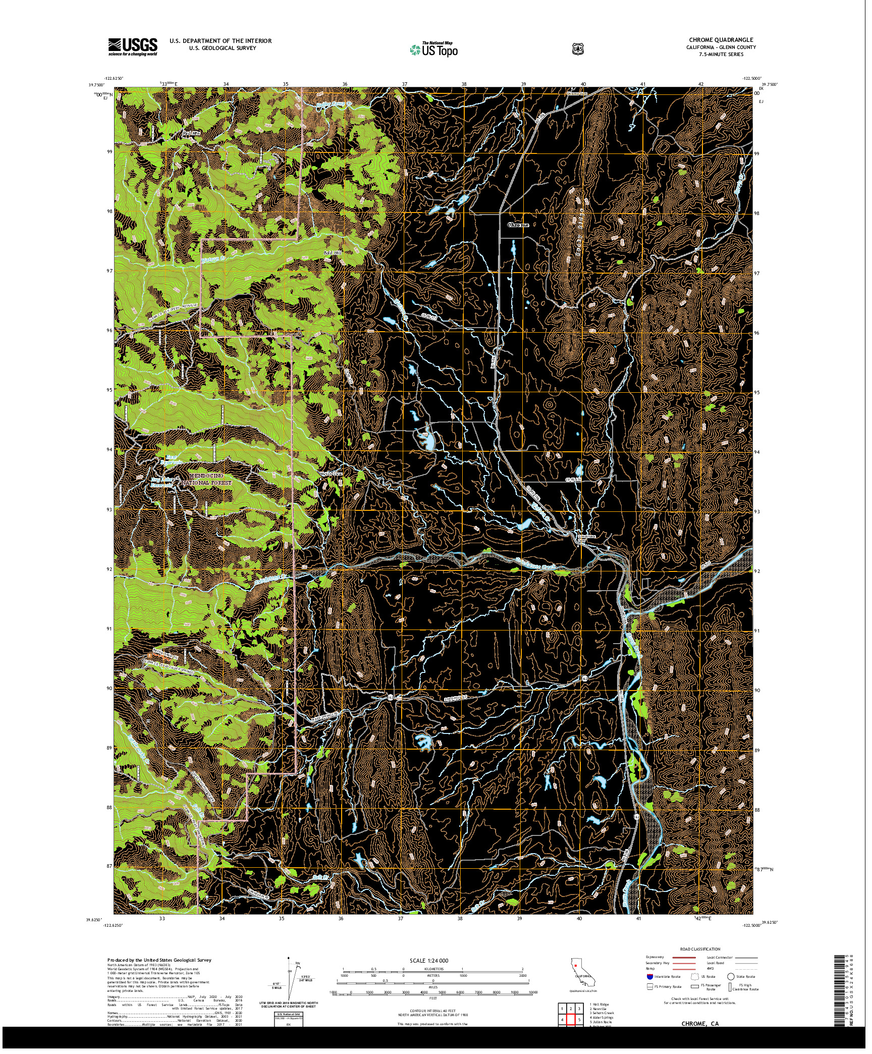 US TOPO 7.5-MINUTE MAP FOR CHROME, CA