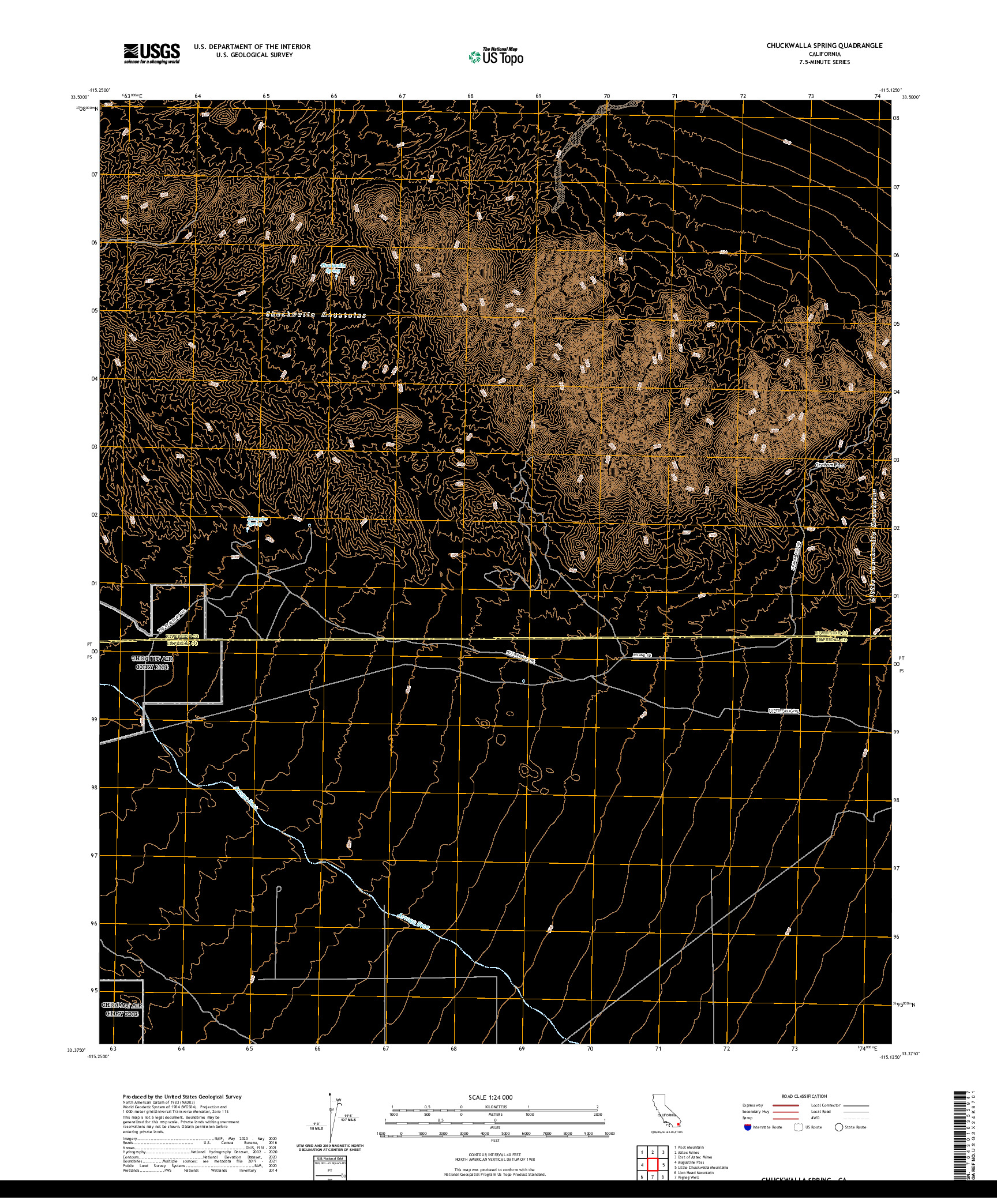 US TOPO 7.5-MINUTE MAP FOR CHUCKWALLA SPRING, CA