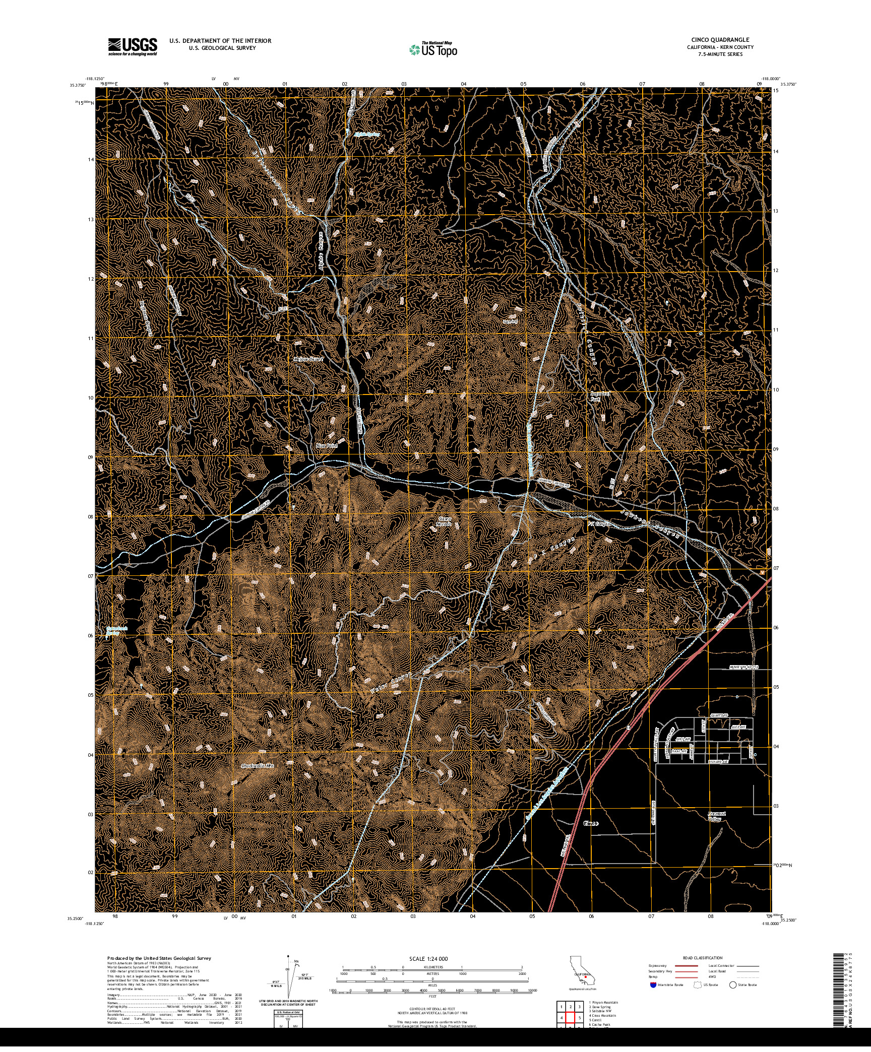 US TOPO 7.5-MINUTE MAP FOR CINCO, CA