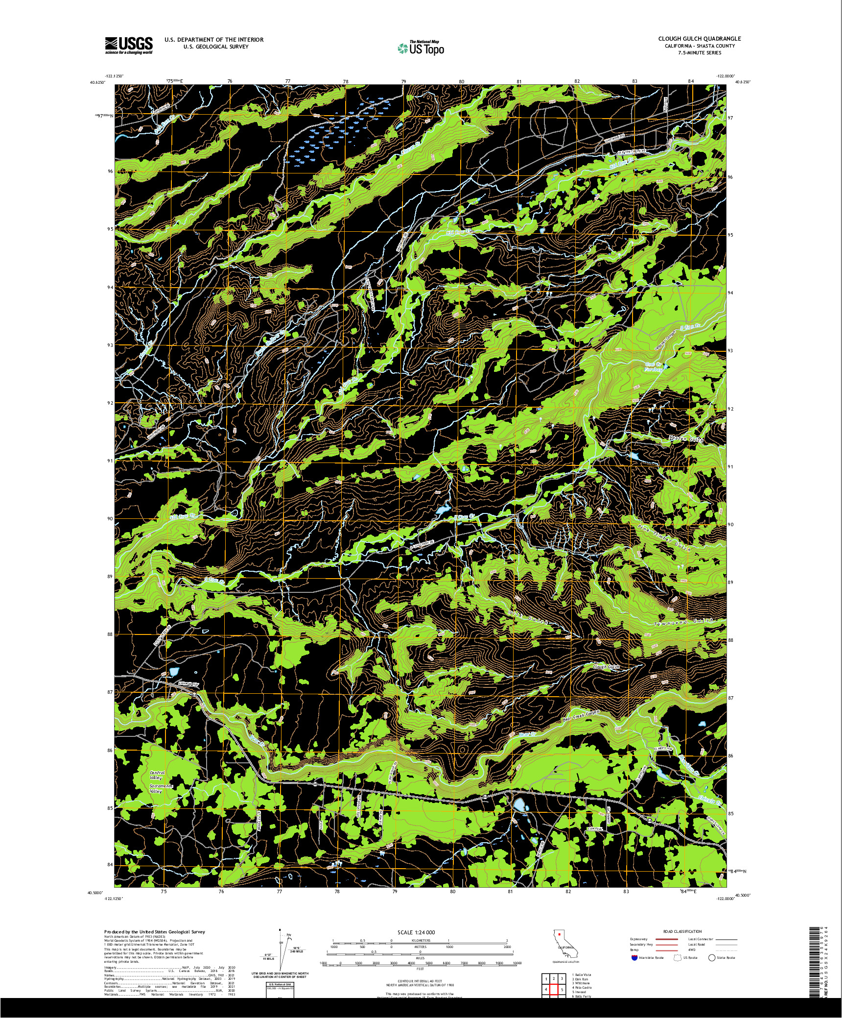 US TOPO 7.5-MINUTE MAP FOR CLOUGH GULCH, CA