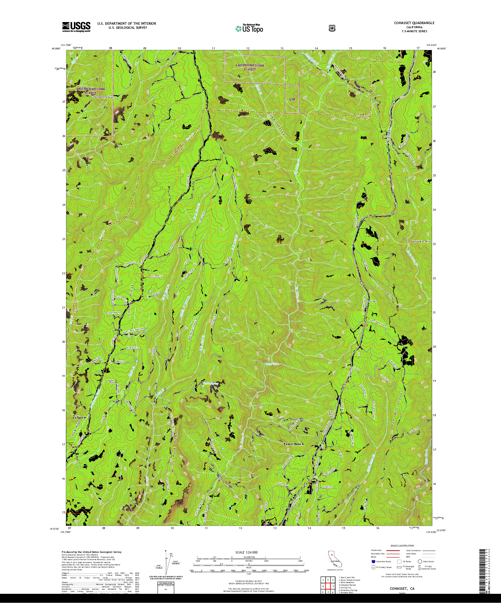 US TOPO 7.5-MINUTE MAP FOR COHASSET, CA