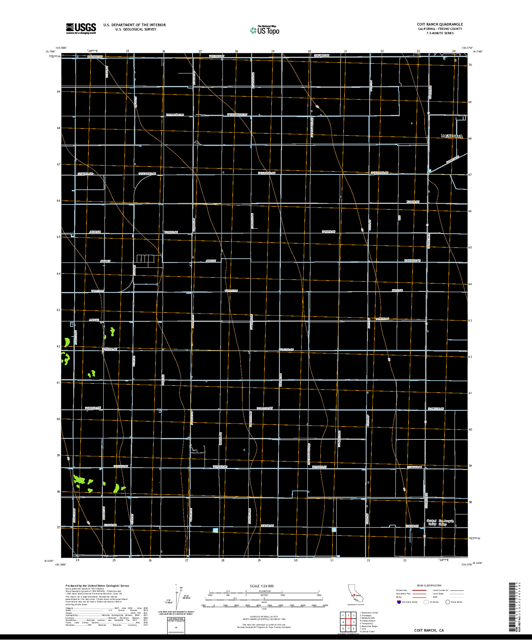 US TOPO 7.5-MINUTE MAP FOR COIT RANCH, CA