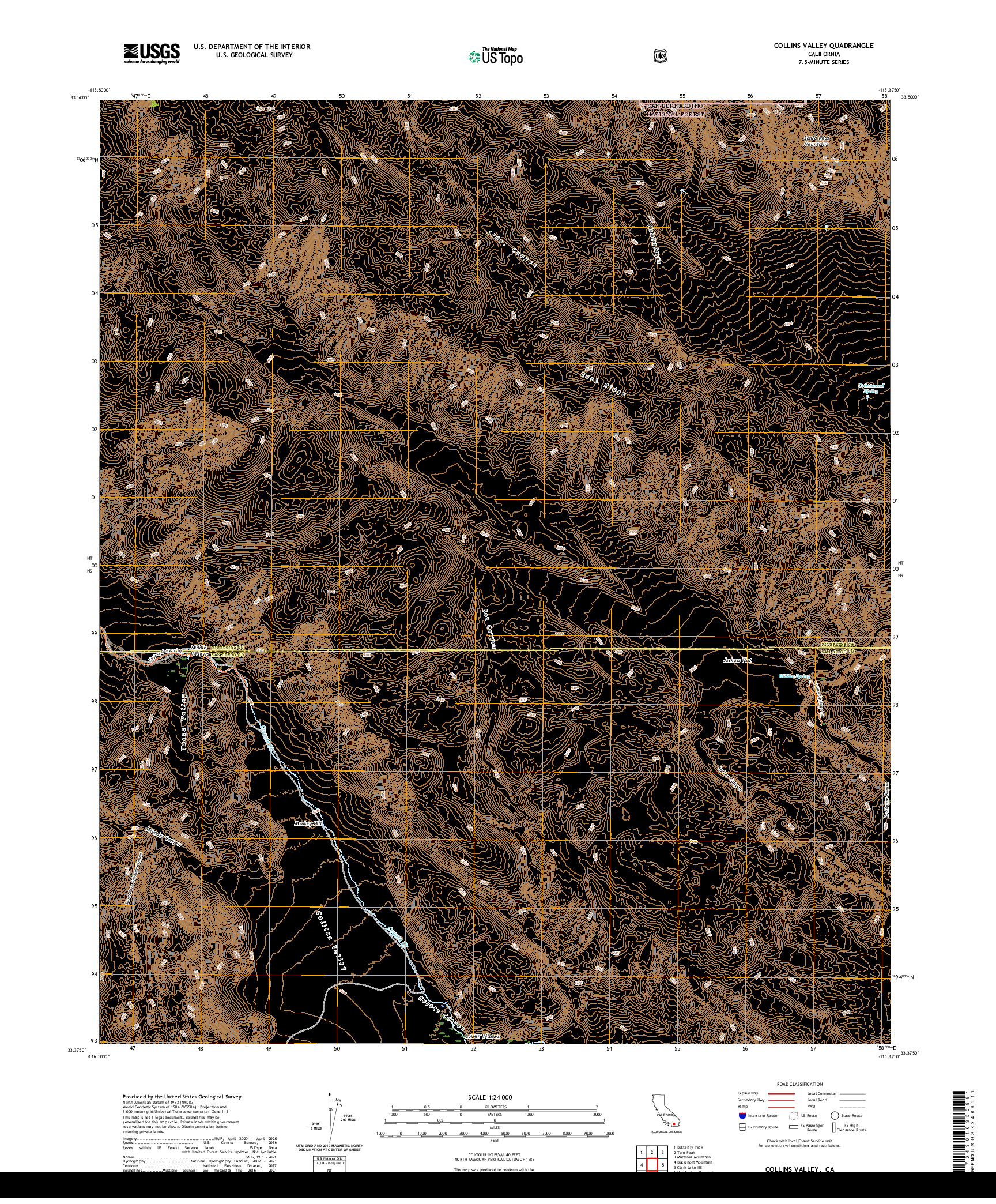 US TOPO 7.5-MINUTE MAP FOR COLLINS VALLEY, CA