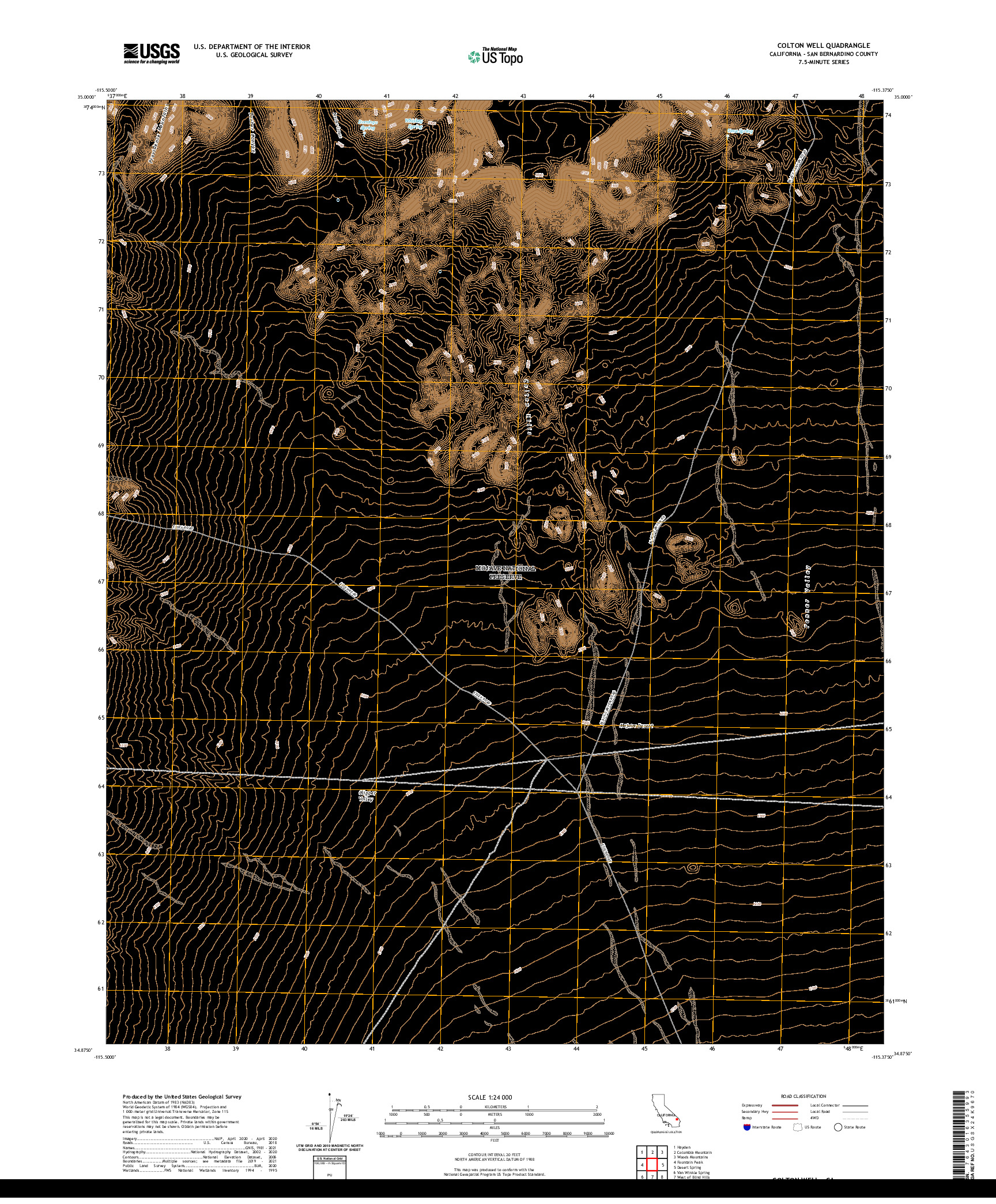 US TOPO 7.5-MINUTE MAP FOR COLTON WELL, CA