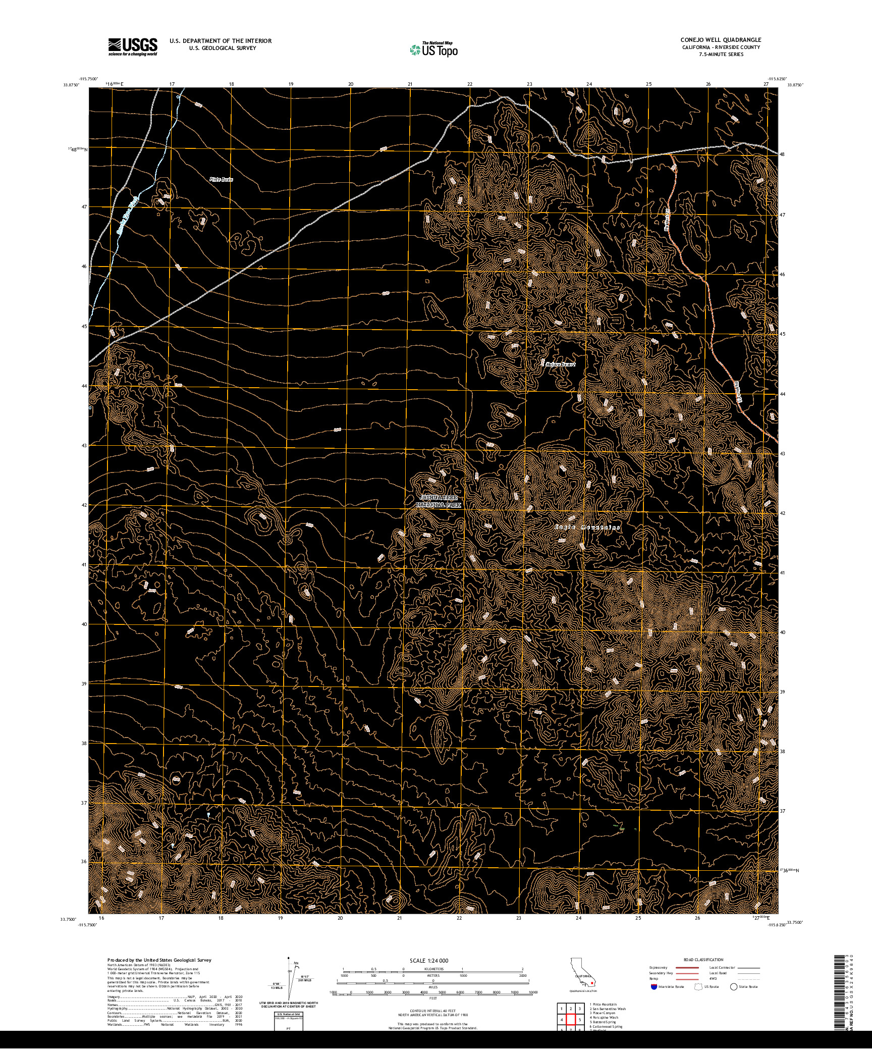 US TOPO 7.5-MINUTE MAP FOR CONEJO WELL, CA