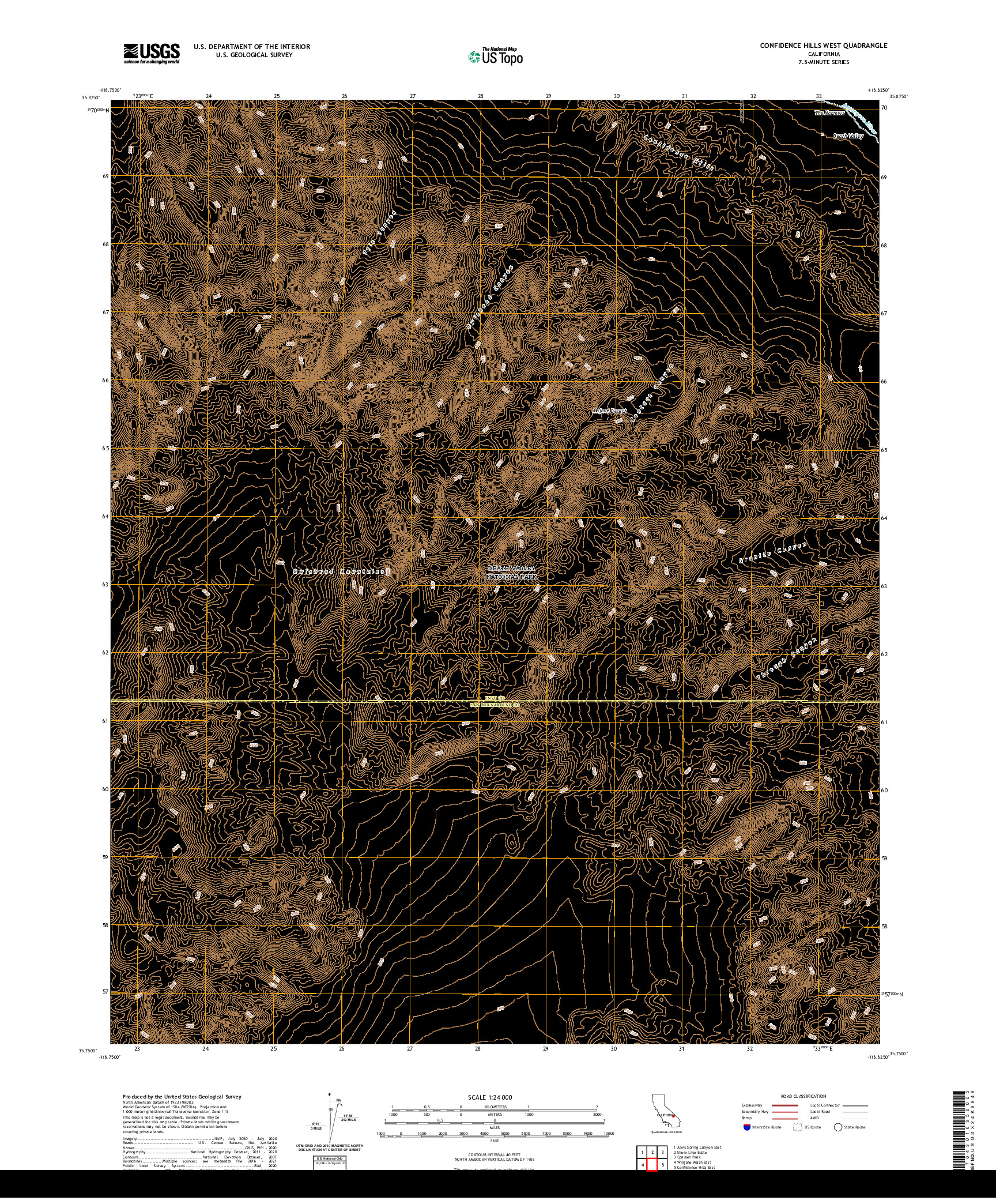 US TOPO 7.5-MINUTE MAP FOR CONFIDENCE HILLS WEST, CA