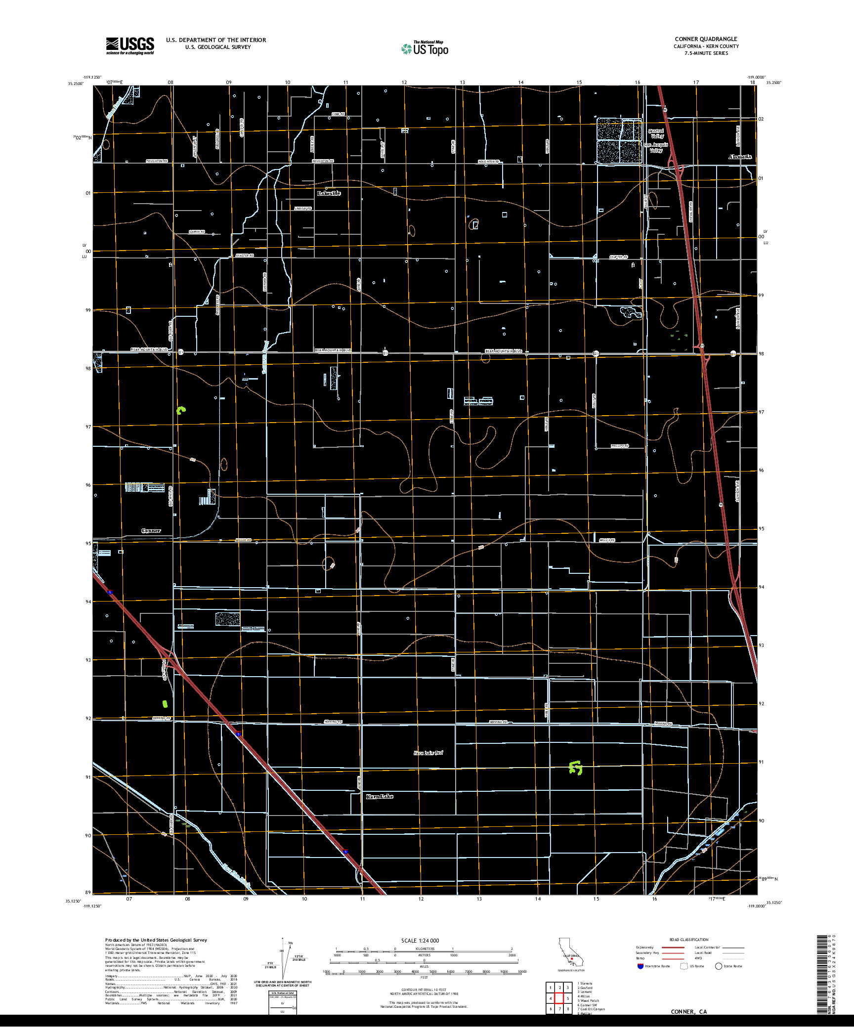 US TOPO 7.5-MINUTE MAP FOR CONNER, CA