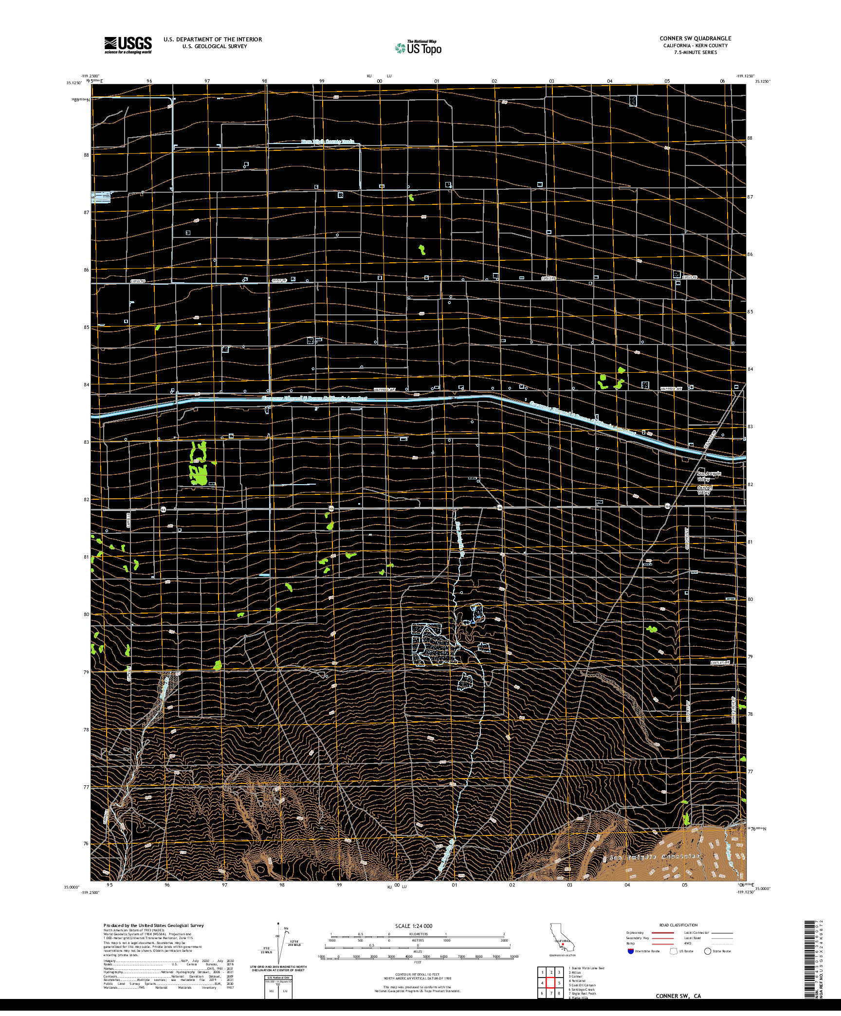 US TOPO 7.5-MINUTE MAP FOR CONNER SW, CA