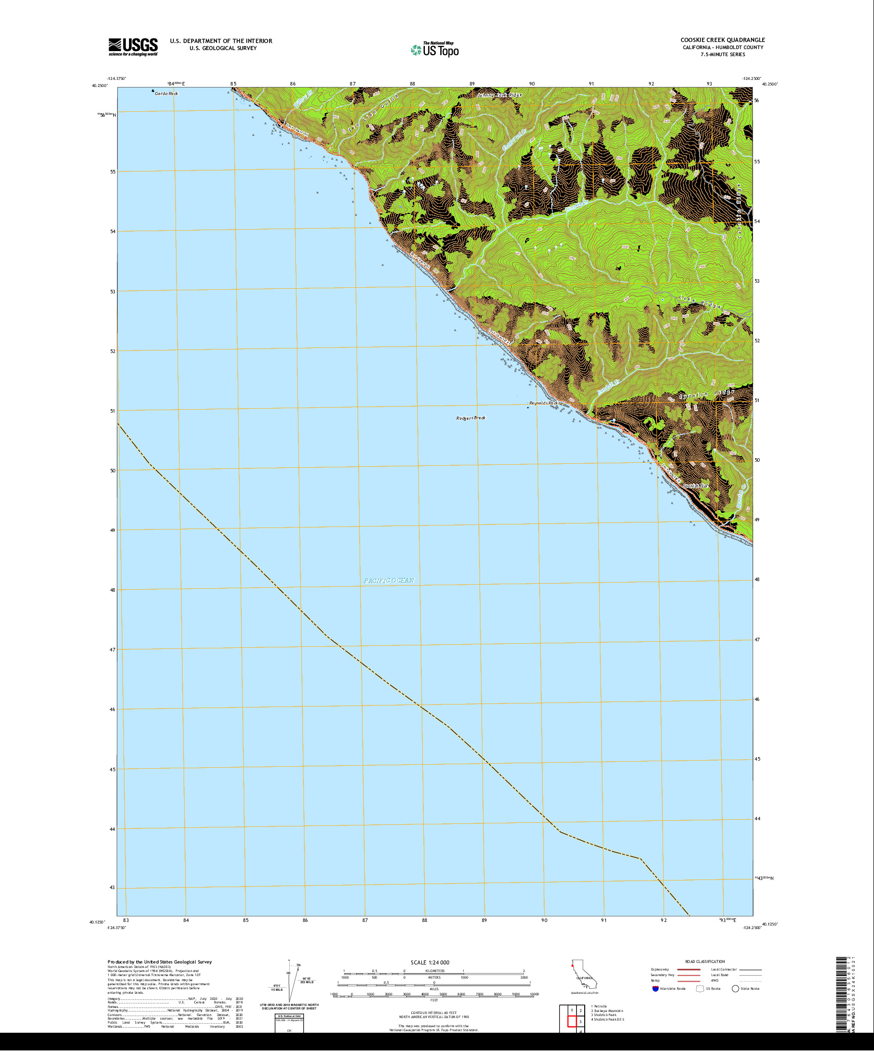 US TOPO 7.5-MINUTE MAP FOR COOSKIE CREEK, CA