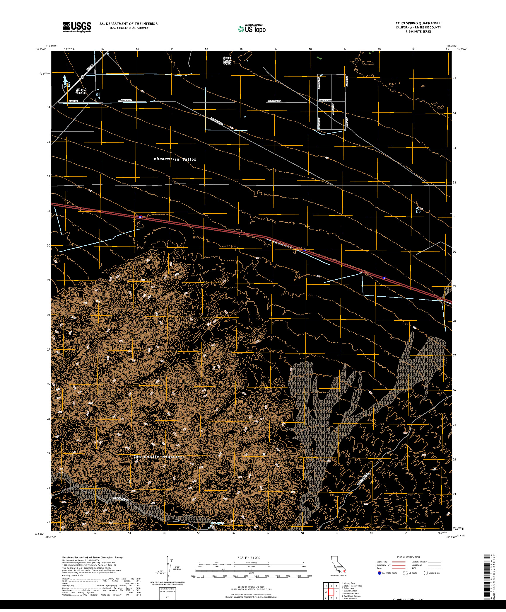 US TOPO 7.5-MINUTE MAP FOR CORN SPRING, CA