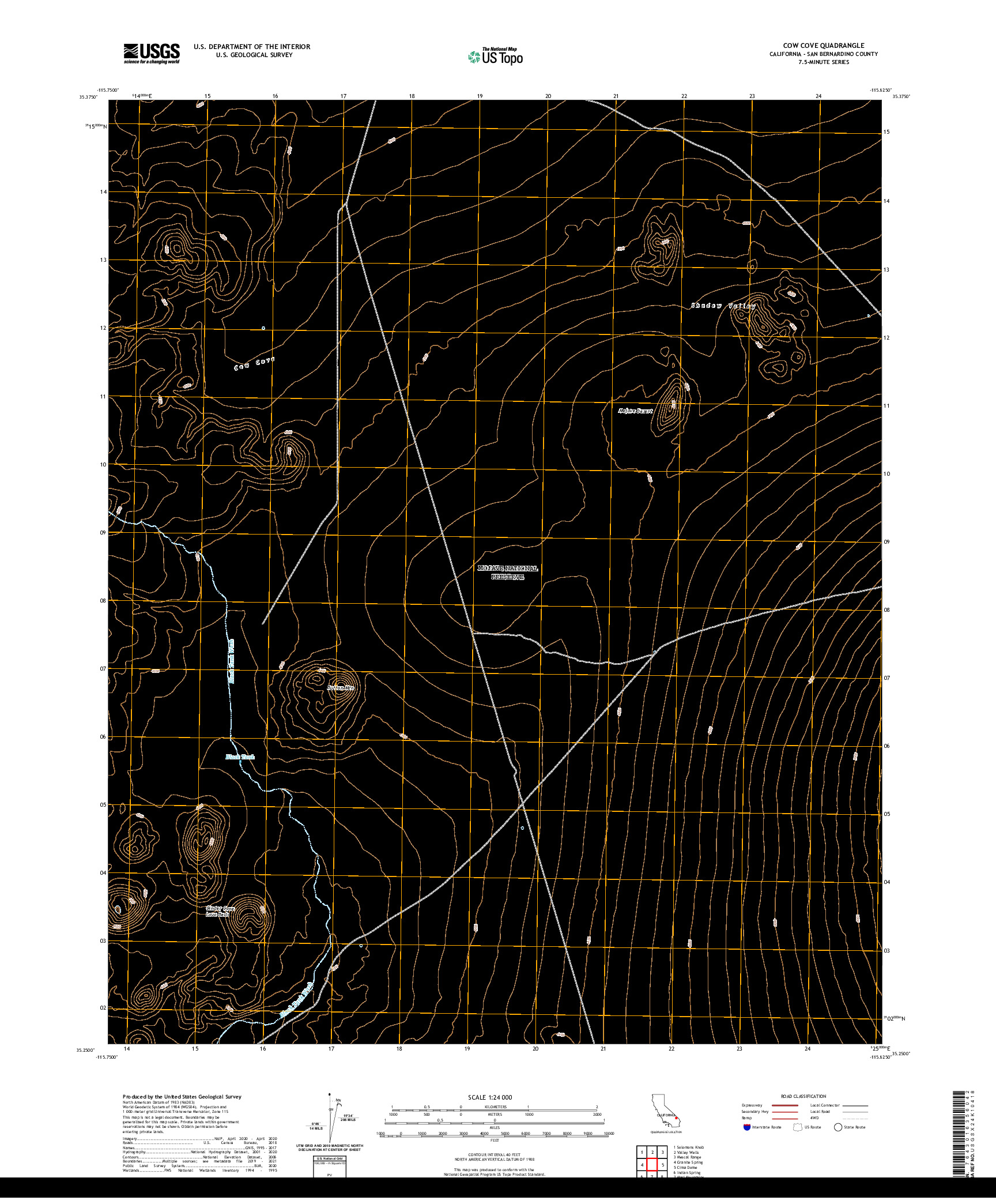 US TOPO 7.5-MINUTE MAP FOR COW COVE, CA