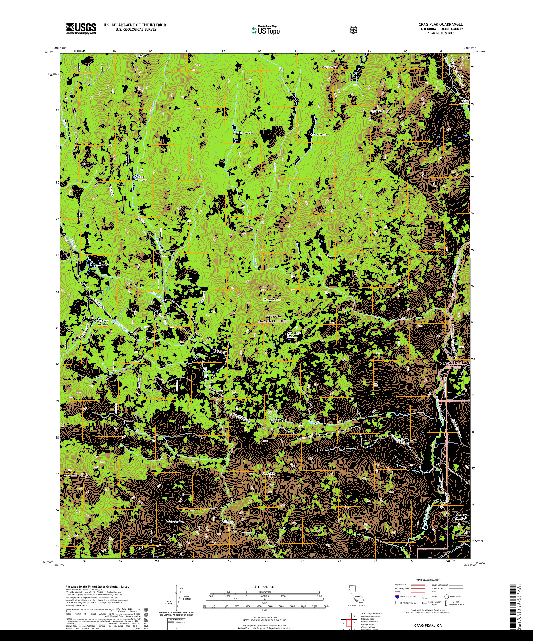 US TOPO 7.5-MINUTE MAP FOR CRAG PEAK, CA