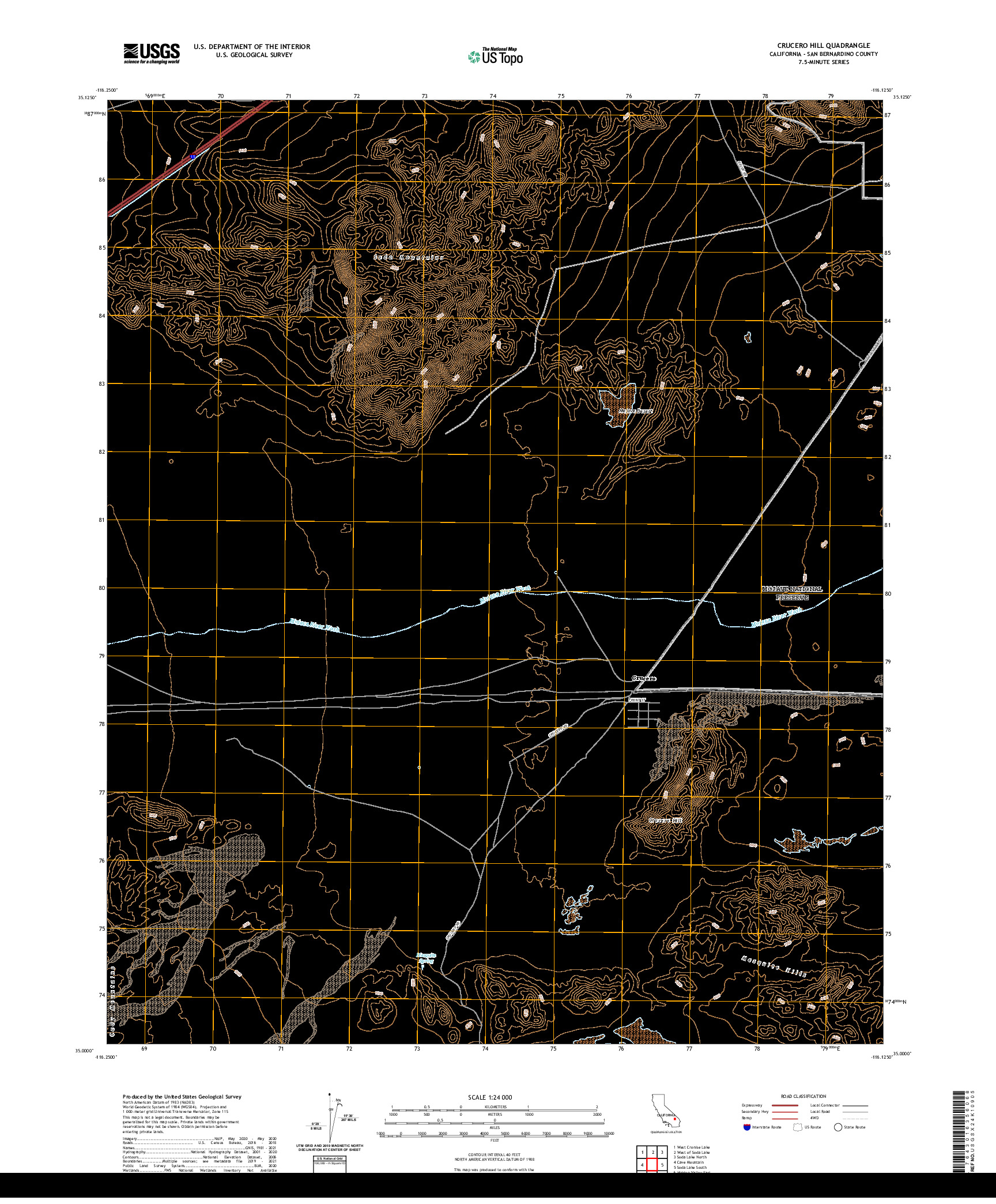 US TOPO 7.5-MINUTE MAP FOR CRUCERO HILL, CA