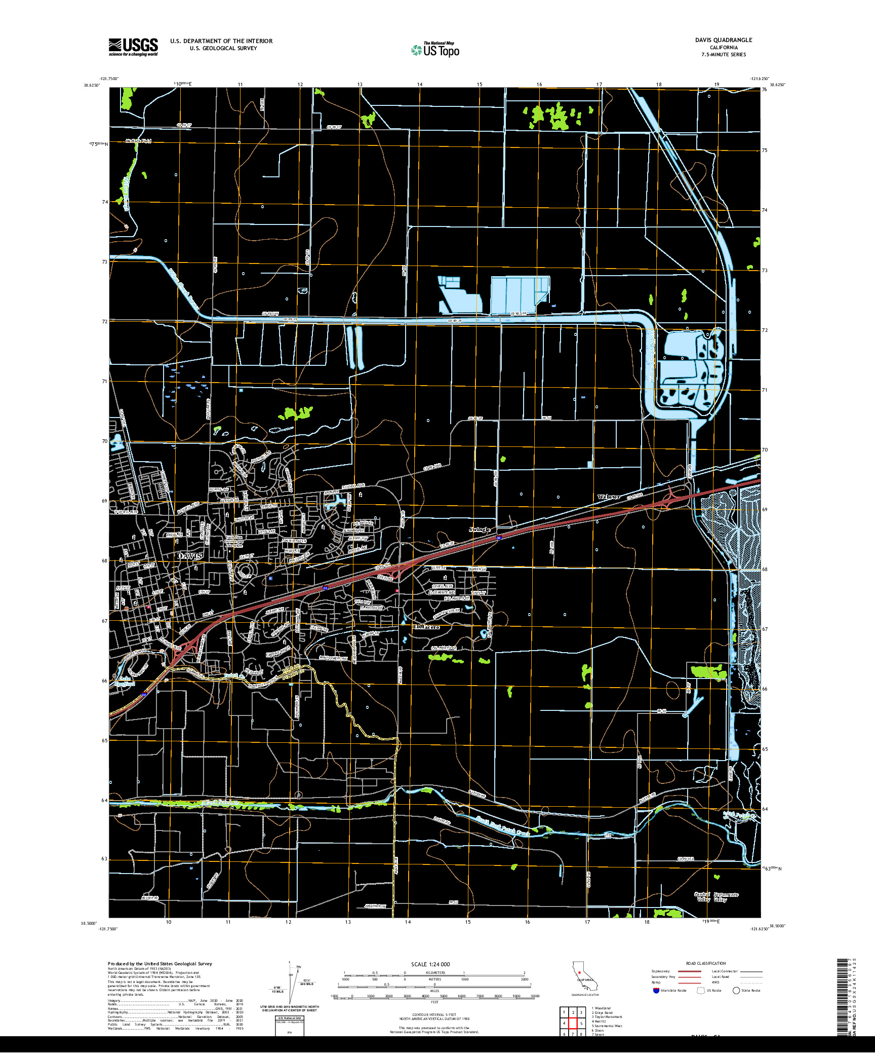 US TOPO 7.5-MINUTE MAP FOR DAVIS, CA