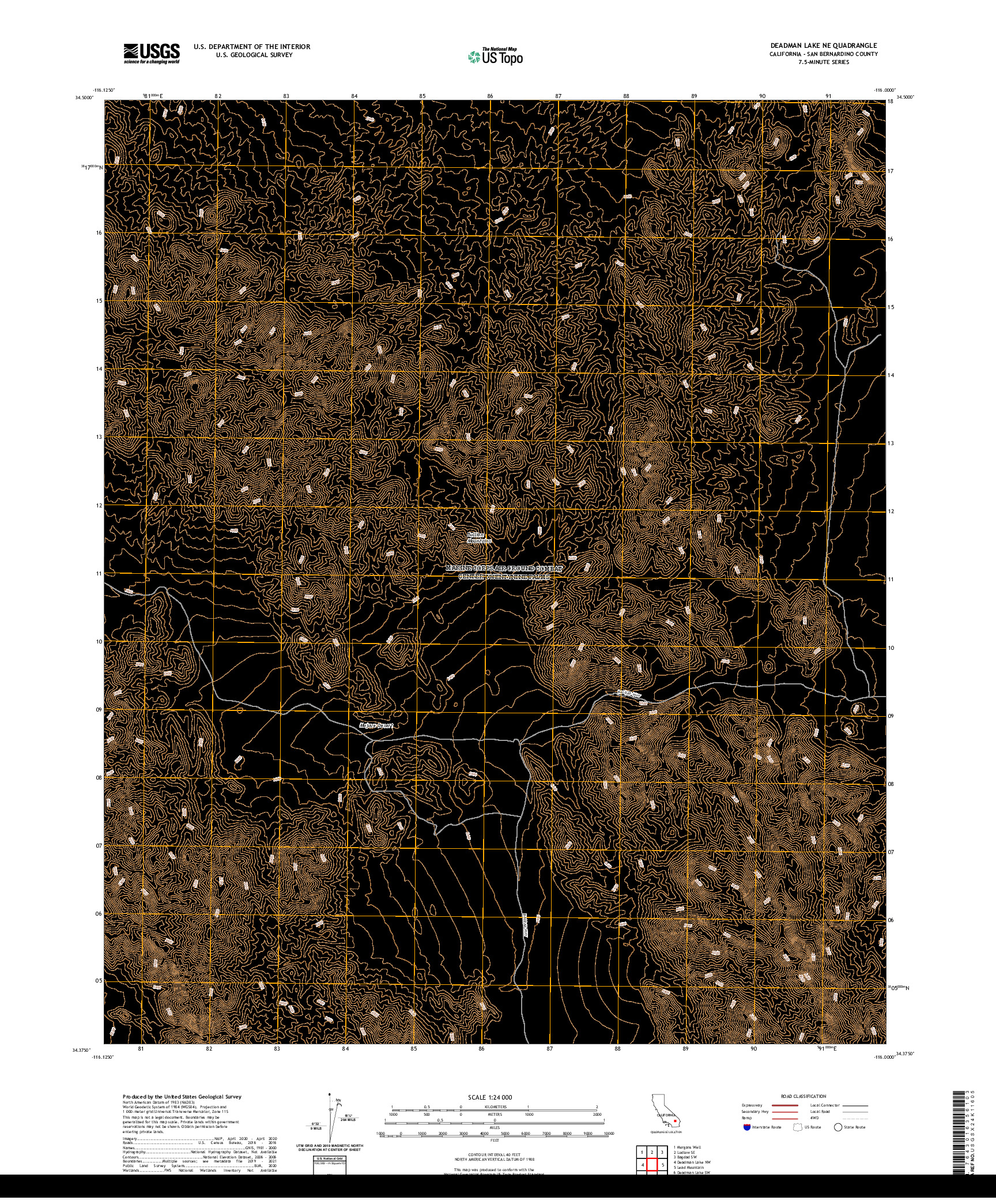 US TOPO 7.5-MINUTE MAP FOR DEADMAN LAKE NE, CA