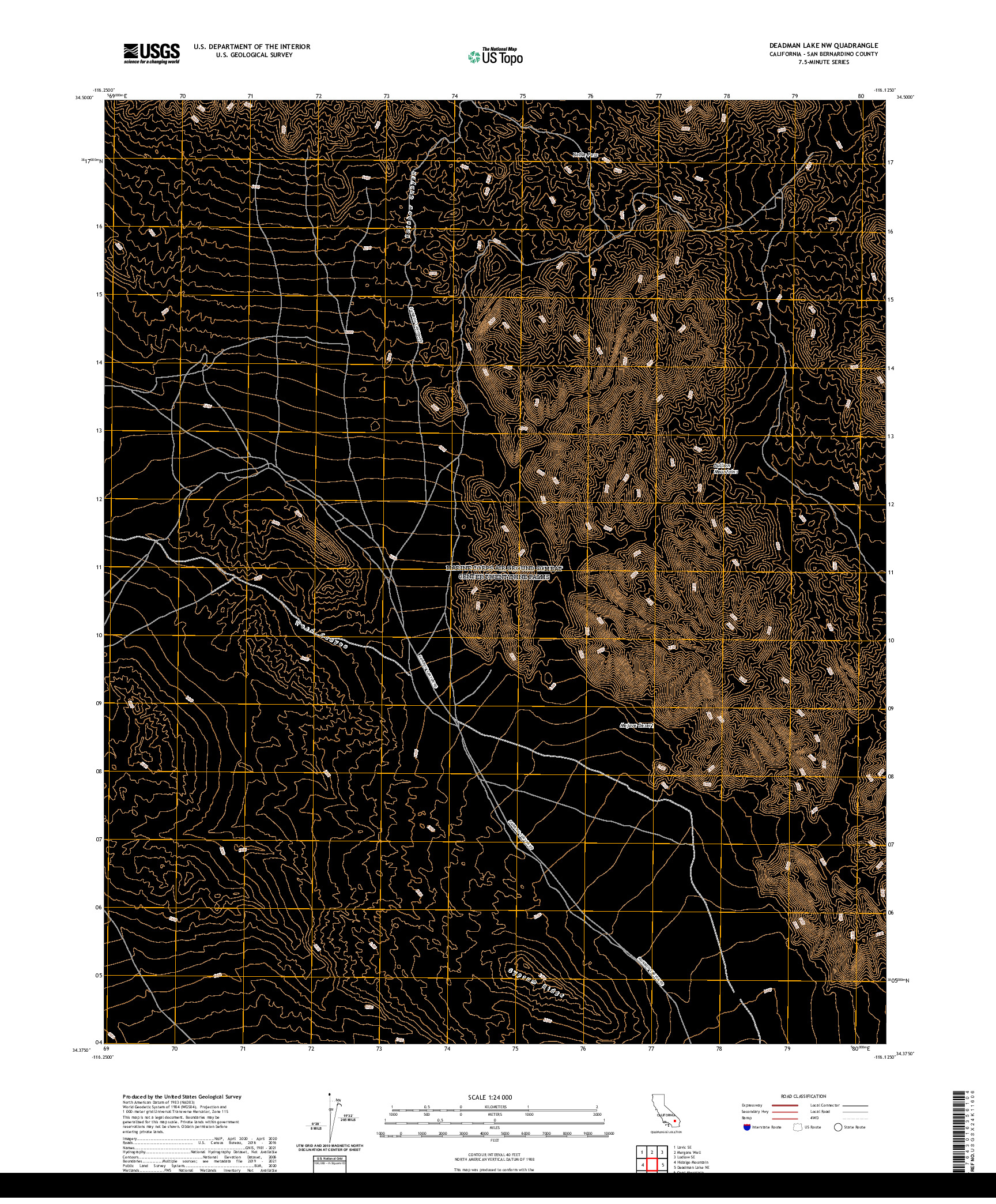 US TOPO 7.5-MINUTE MAP FOR DEADMAN LAKE NW, CA