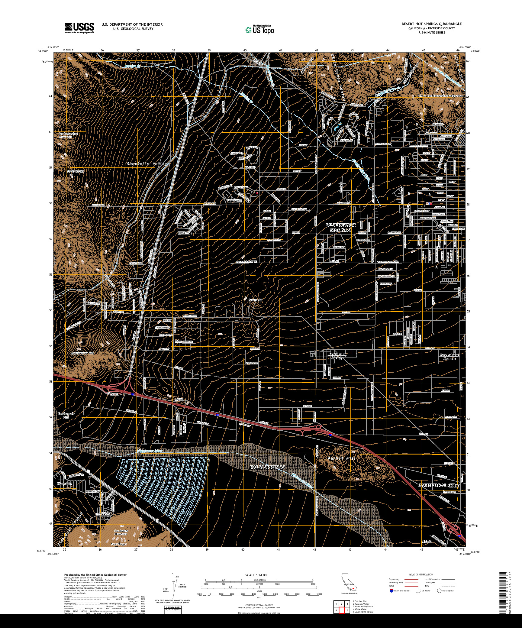 US TOPO 7.5-MINUTE MAP FOR DESERT HOT SPRINGS, CA