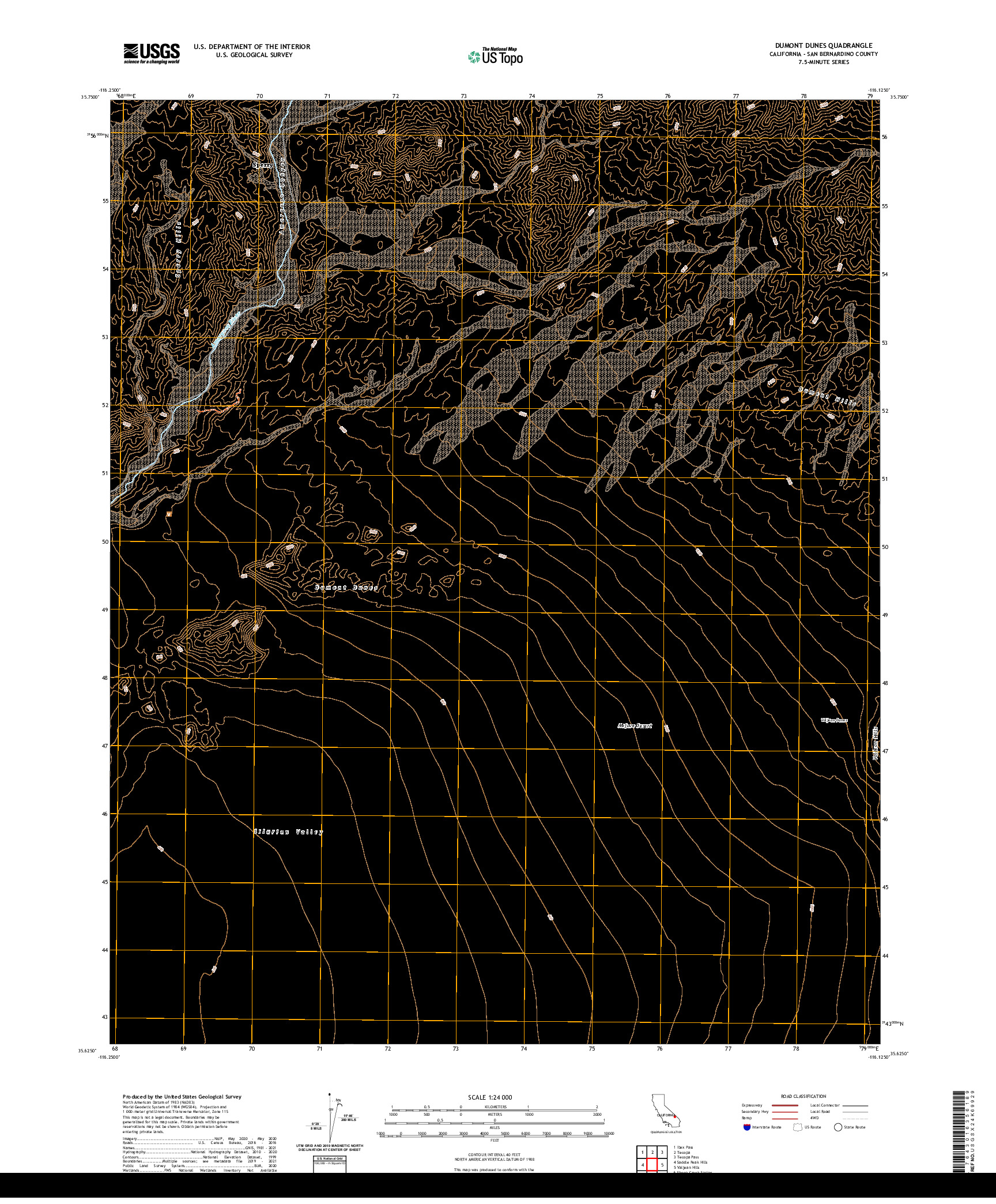 US TOPO 7.5-MINUTE MAP FOR DUMONT DUNES, CA