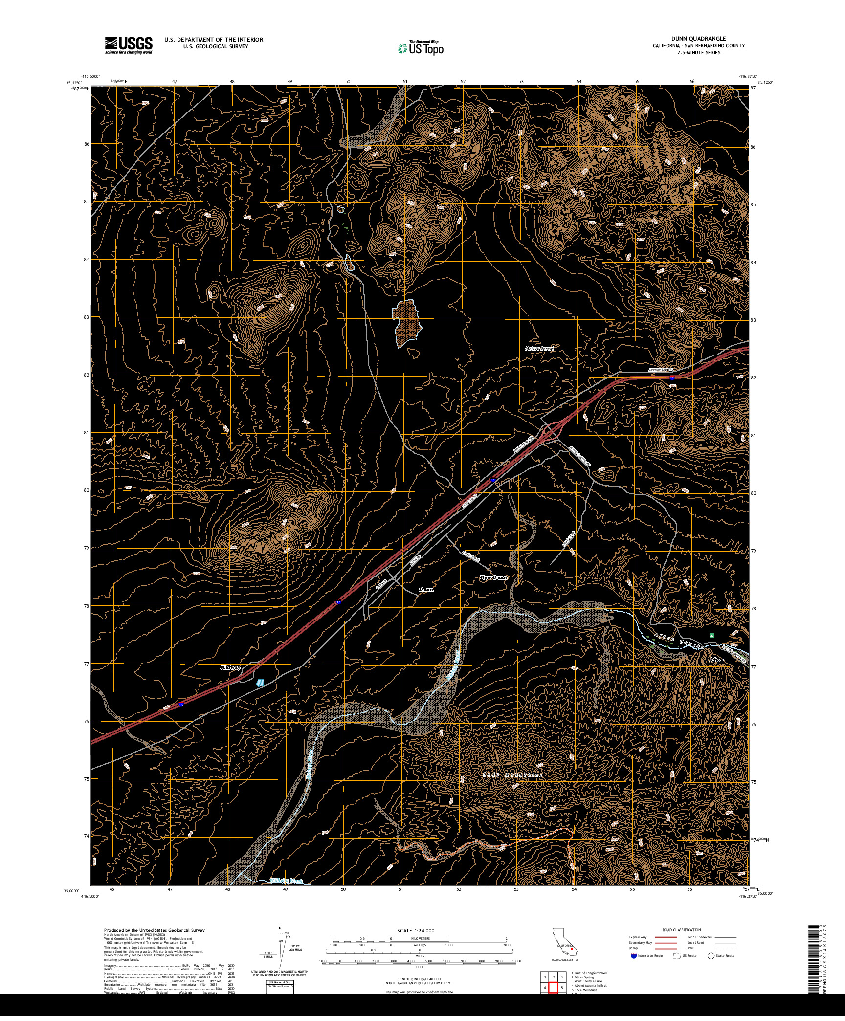 US TOPO 7.5-MINUTE MAP FOR DUNN, CA