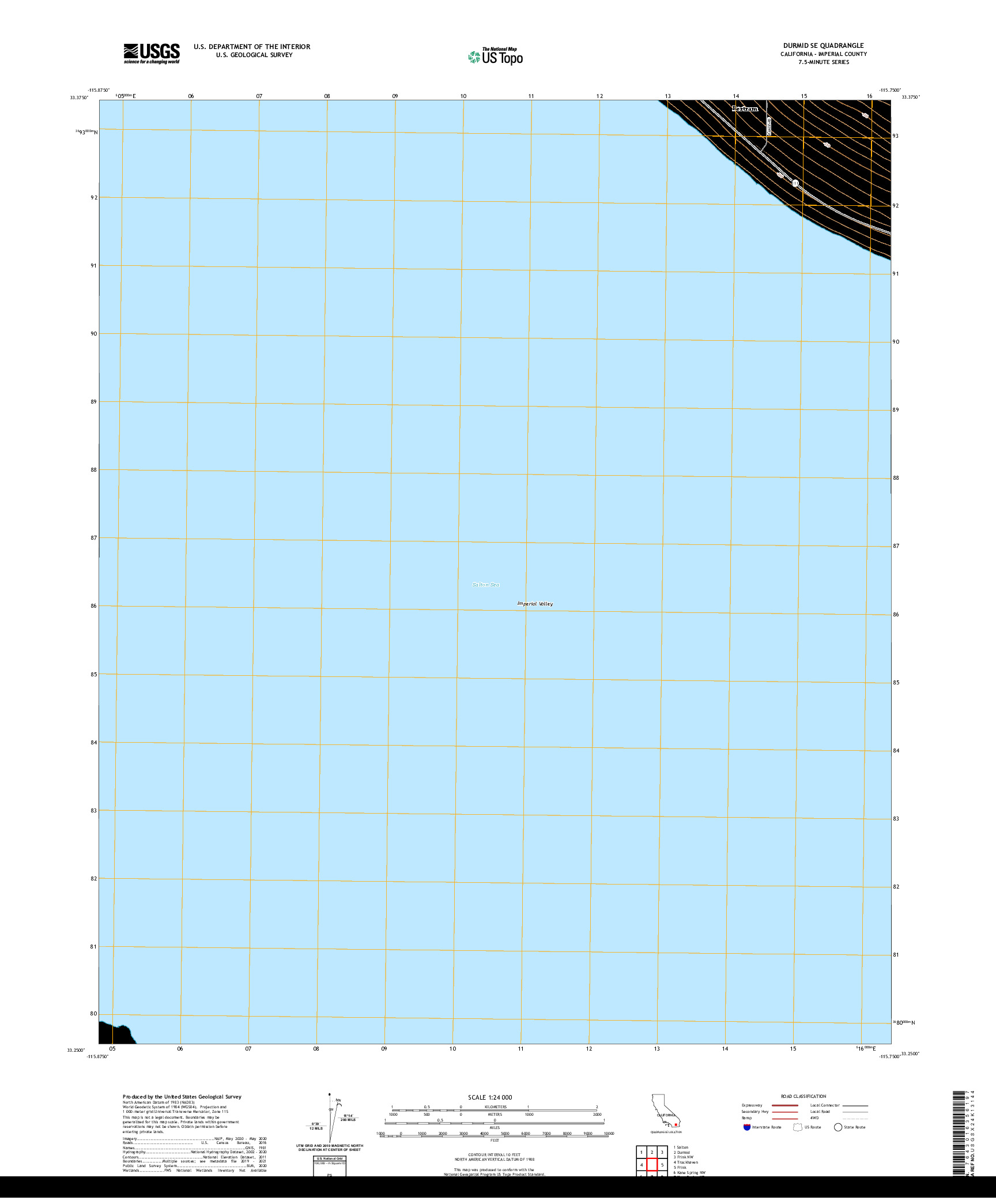 US TOPO 7.5-MINUTE MAP FOR DURMID SE, CA