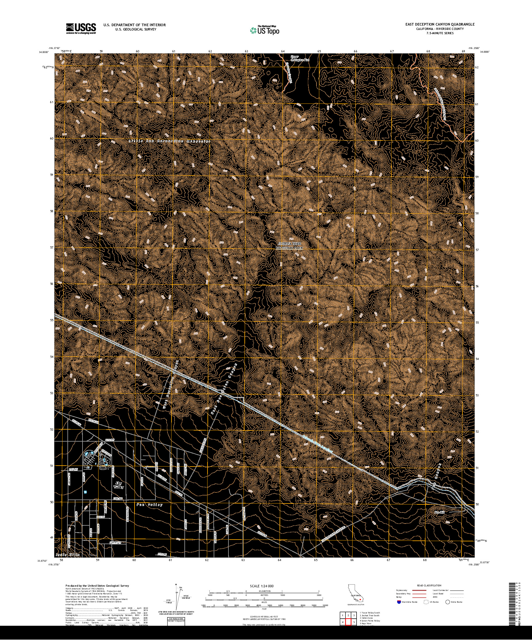 US TOPO 7.5-MINUTE MAP FOR EAST DECEPTION CANYON, CA