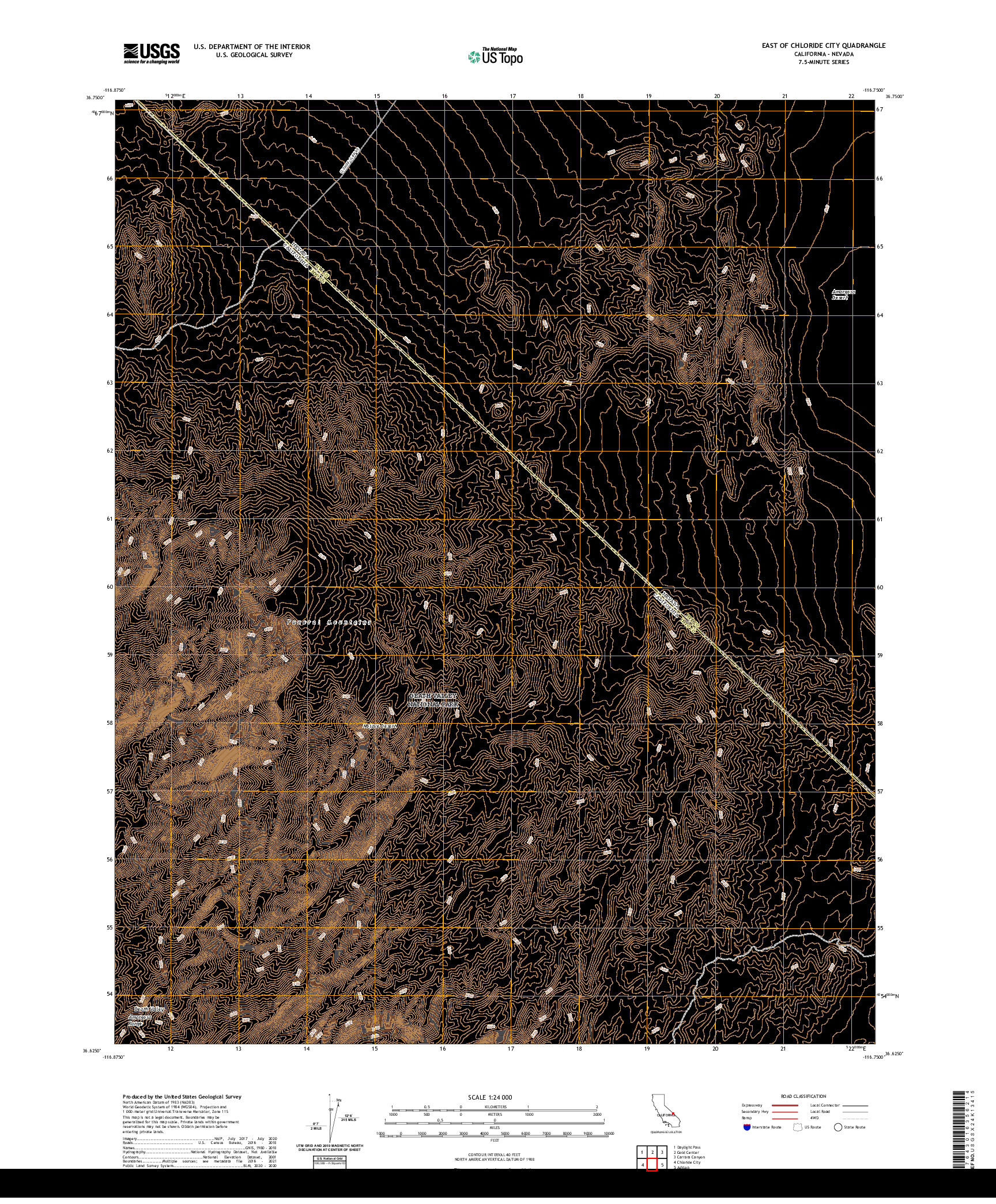 US TOPO 7.5-MINUTE MAP FOR EAST OF CHLORIDE CITY, CA,NV