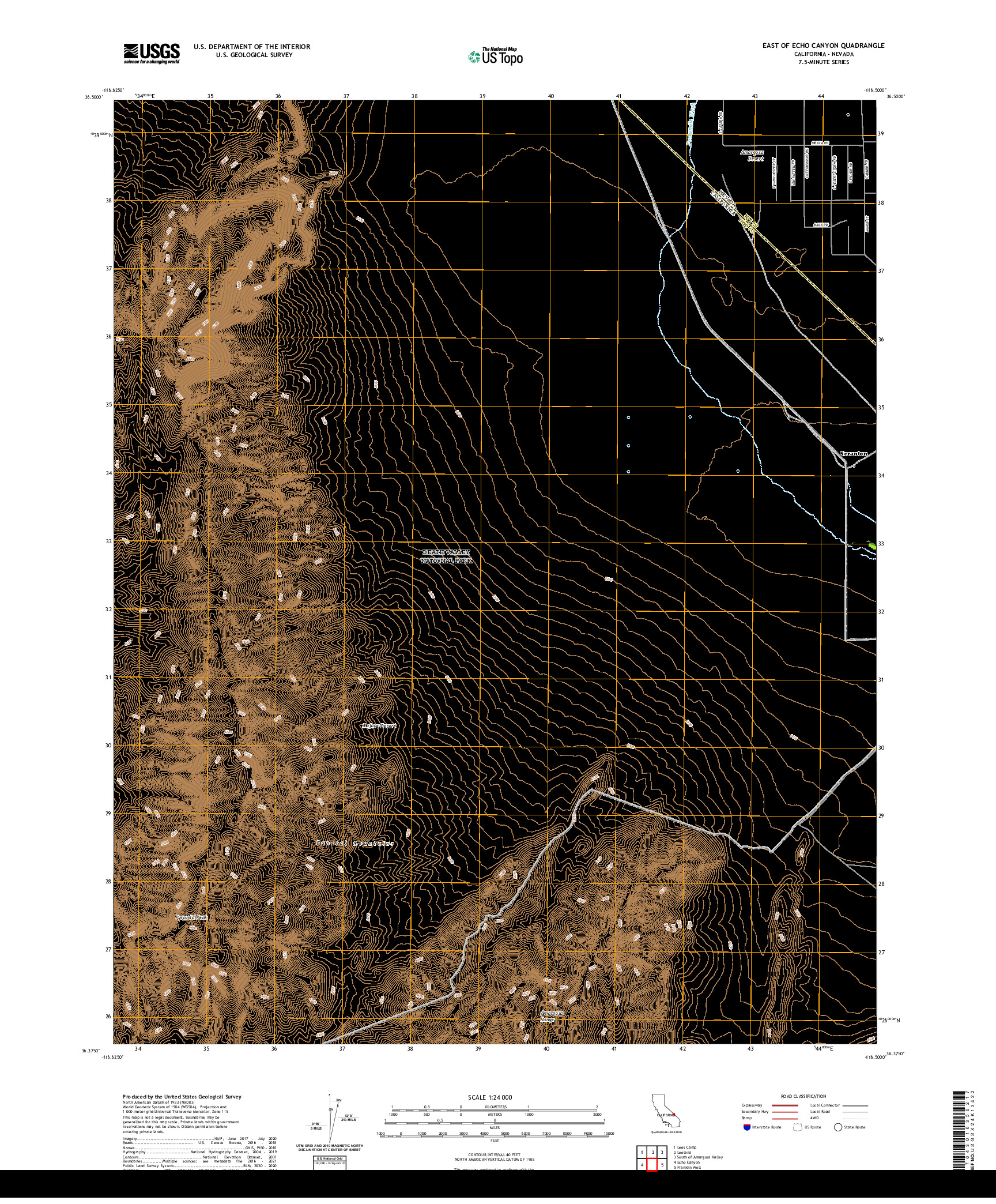 US TOPO 7.5-MINUTE MAP FOR EAST OF ECHO CANYON, CA,NV