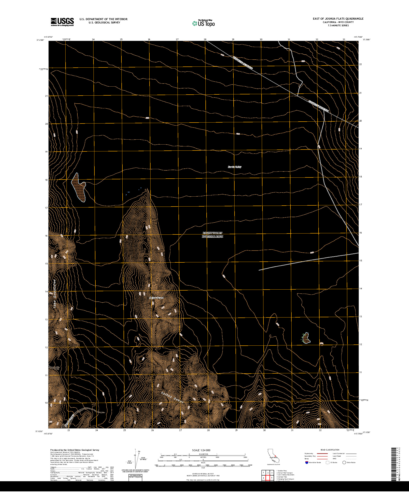 US TOPO 7.5-MINUTE MAP FOR EAST OF JOSHUA FLATS, CA