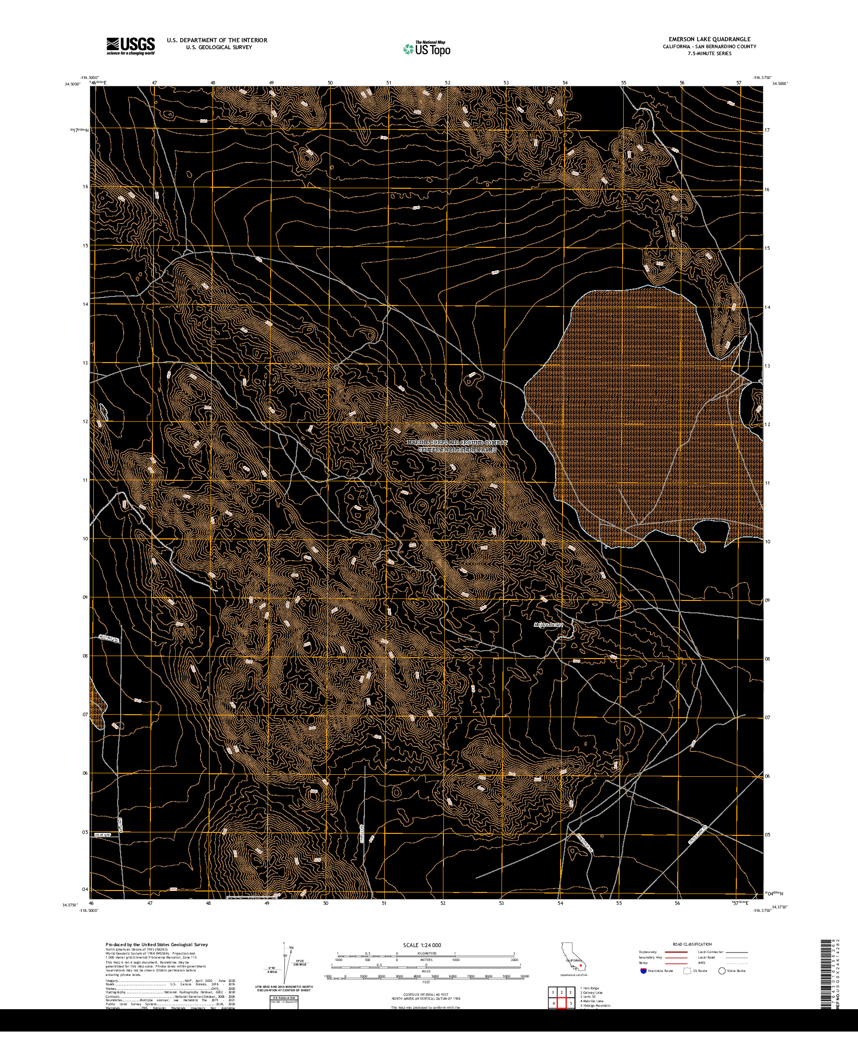 US TOPO 7.5-MINUTE MAP FOR EMERSON LAKE, CA