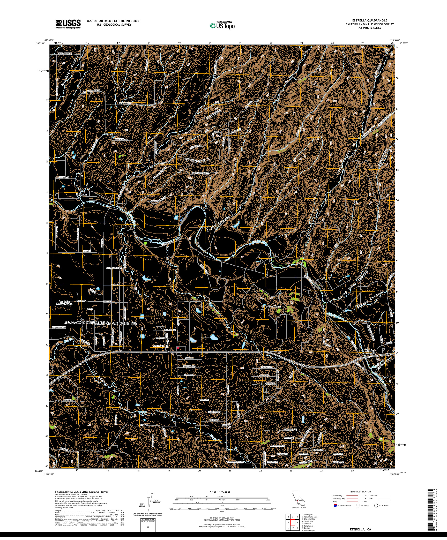 US TOPO 7.5-MINUTE MAP FOR ESTRELLA, CA