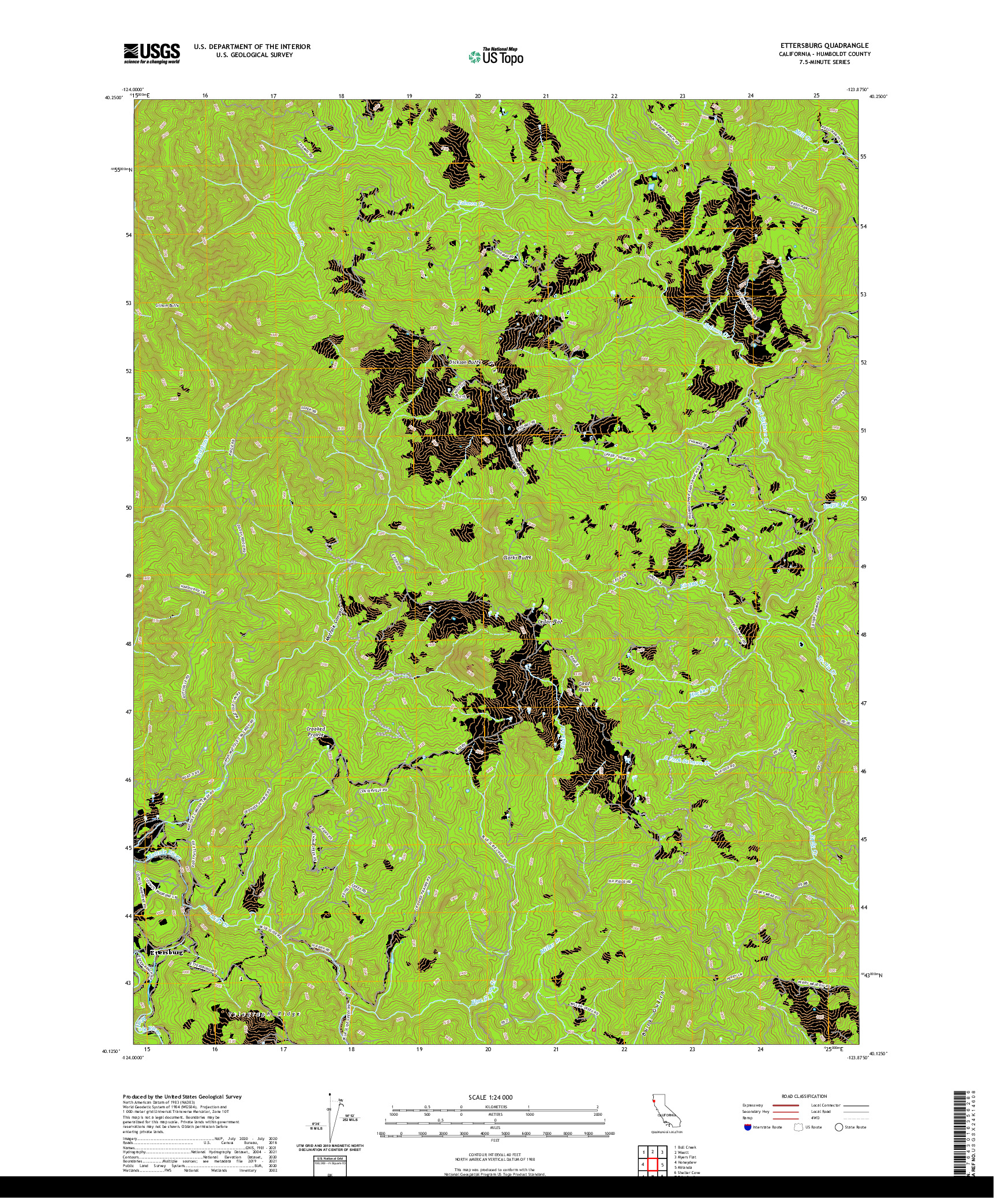 US TOPO 7.5-MINUTE MAP FOR ETTERSBURG, CA